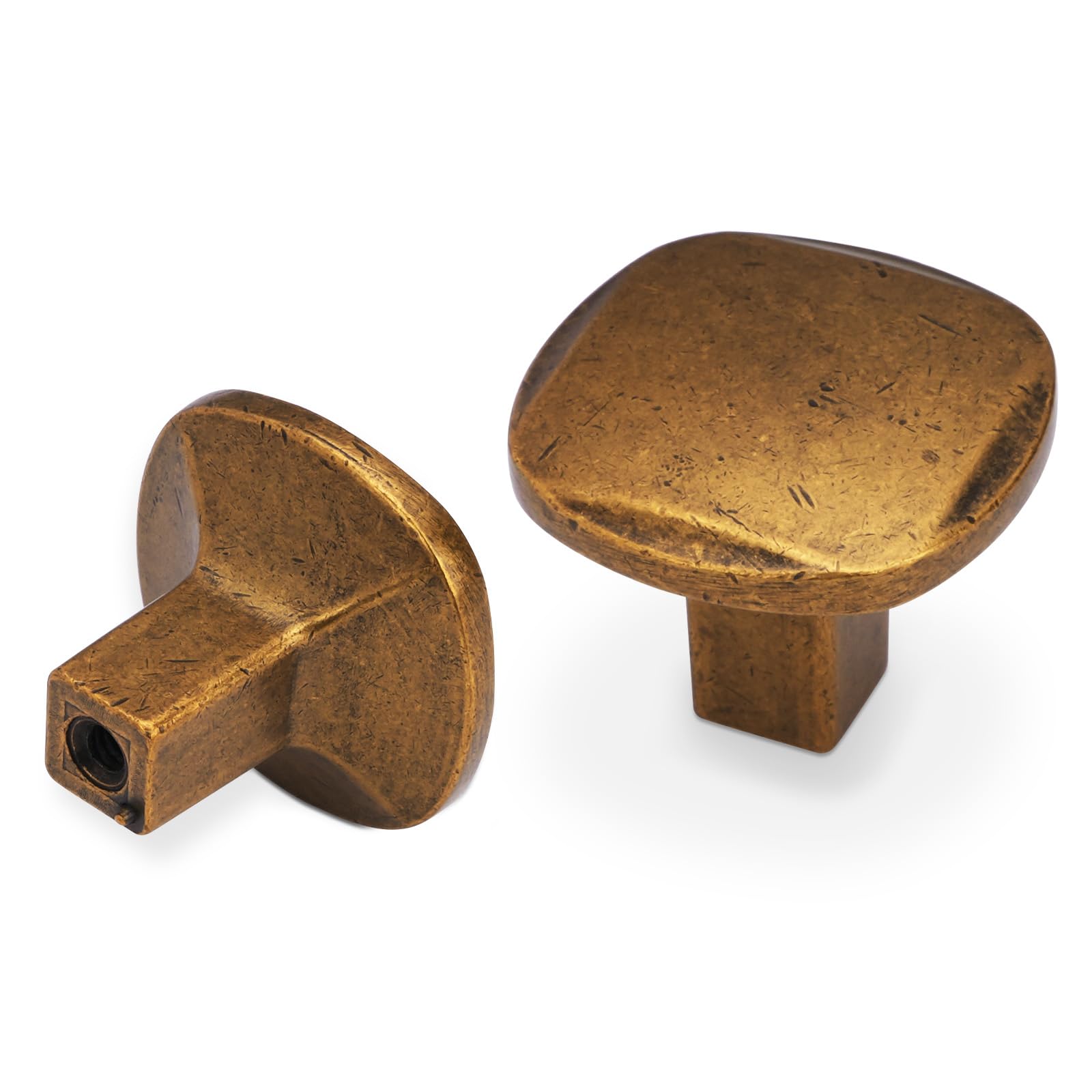 POVEFONK 10 Pack Antique Brass Kitchen Cabinet Knobs Vintage Drawer Knobs Aged Bronze Kitchen Cabinet Hardware Zinc Alloy Handles Drawer Knobs Dresser