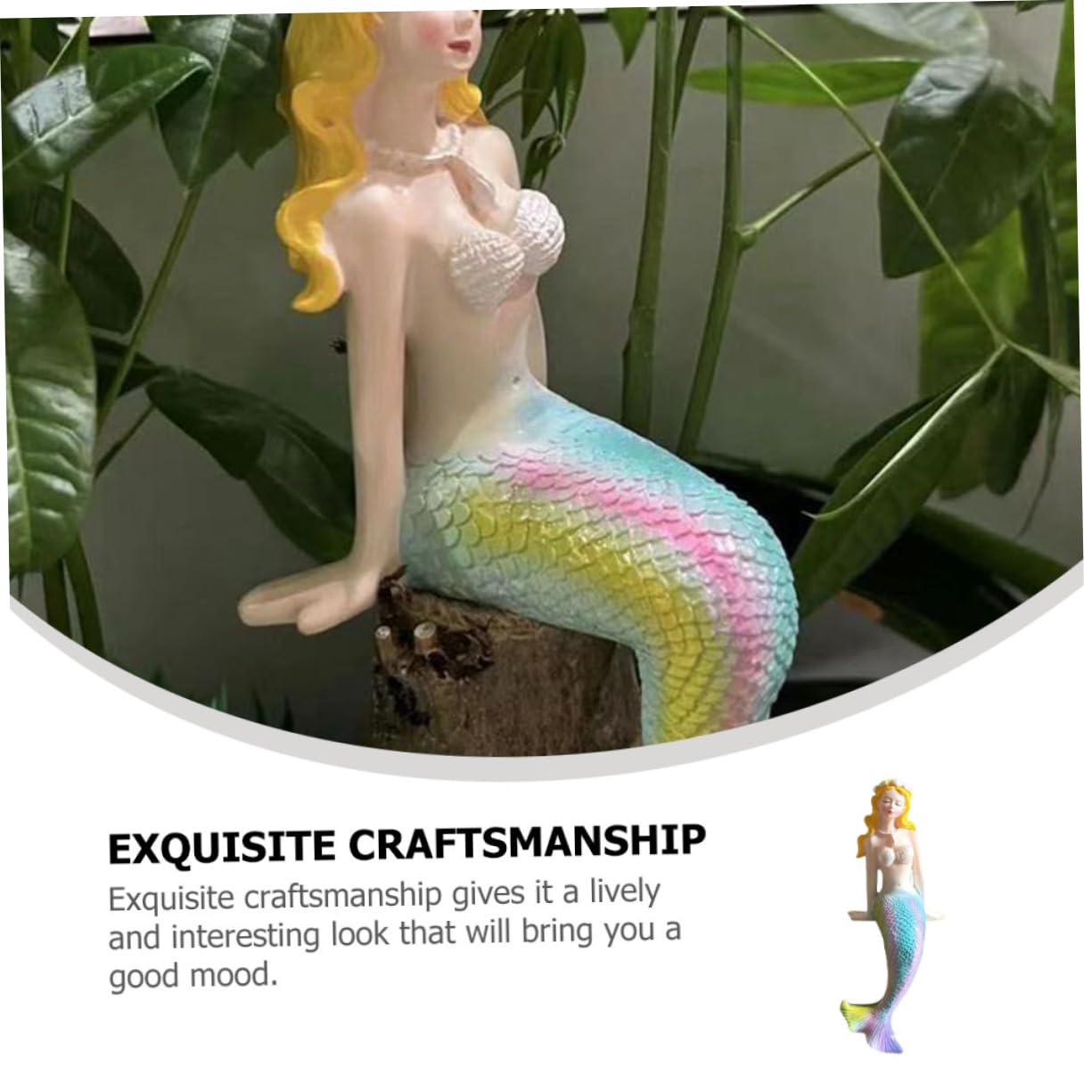 Cabilock 2 Piezas Estatua de Sirena Decorativa de Resina para Acuario y Oficina Adorno de Escritorio Accesorio Estable y Reutilizable para Decoración y Jardín