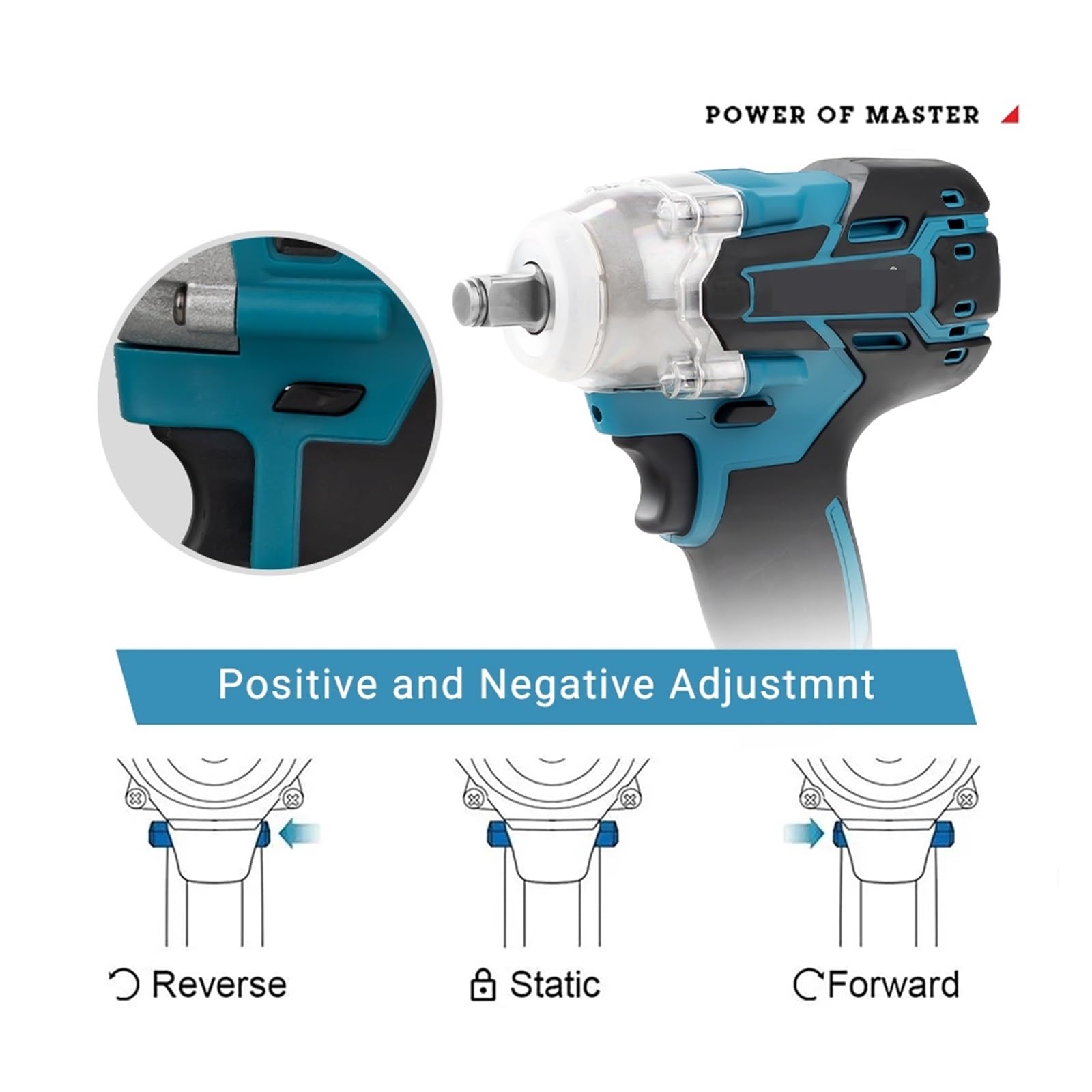 Llave de Impacto Llave De Impacto Eléctrica De 18V, Llave De Vaso Recargable De 1/2, Inalámbrica, Sin Batería, Impacto De Alta Potencia En Reparación De Automóviles(AB109)