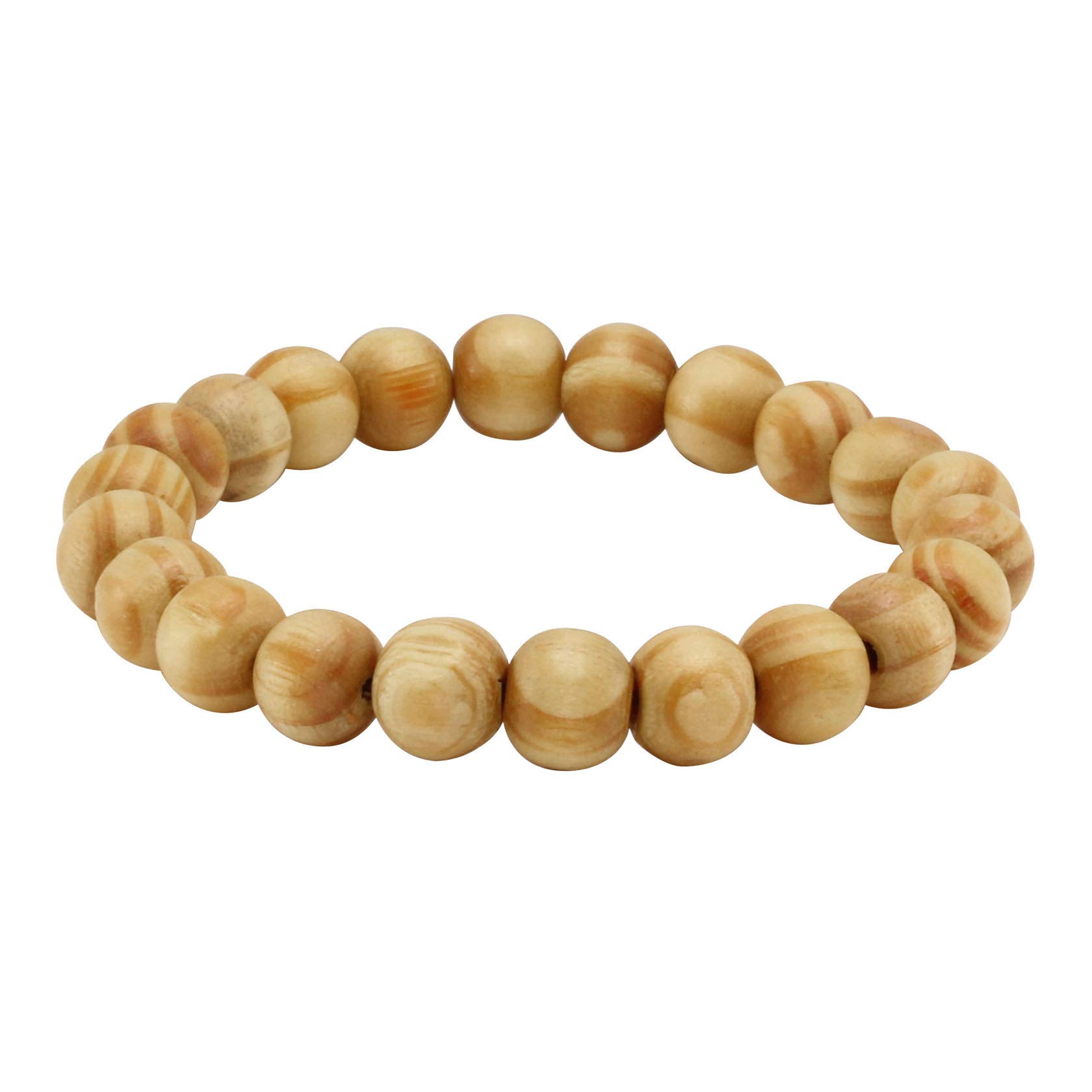 SOHNVWTGD Mens Womens 8mm/10mm Wood Beads Bracelet Stretchable Tibetan Beads Buddhist Prayer Mala