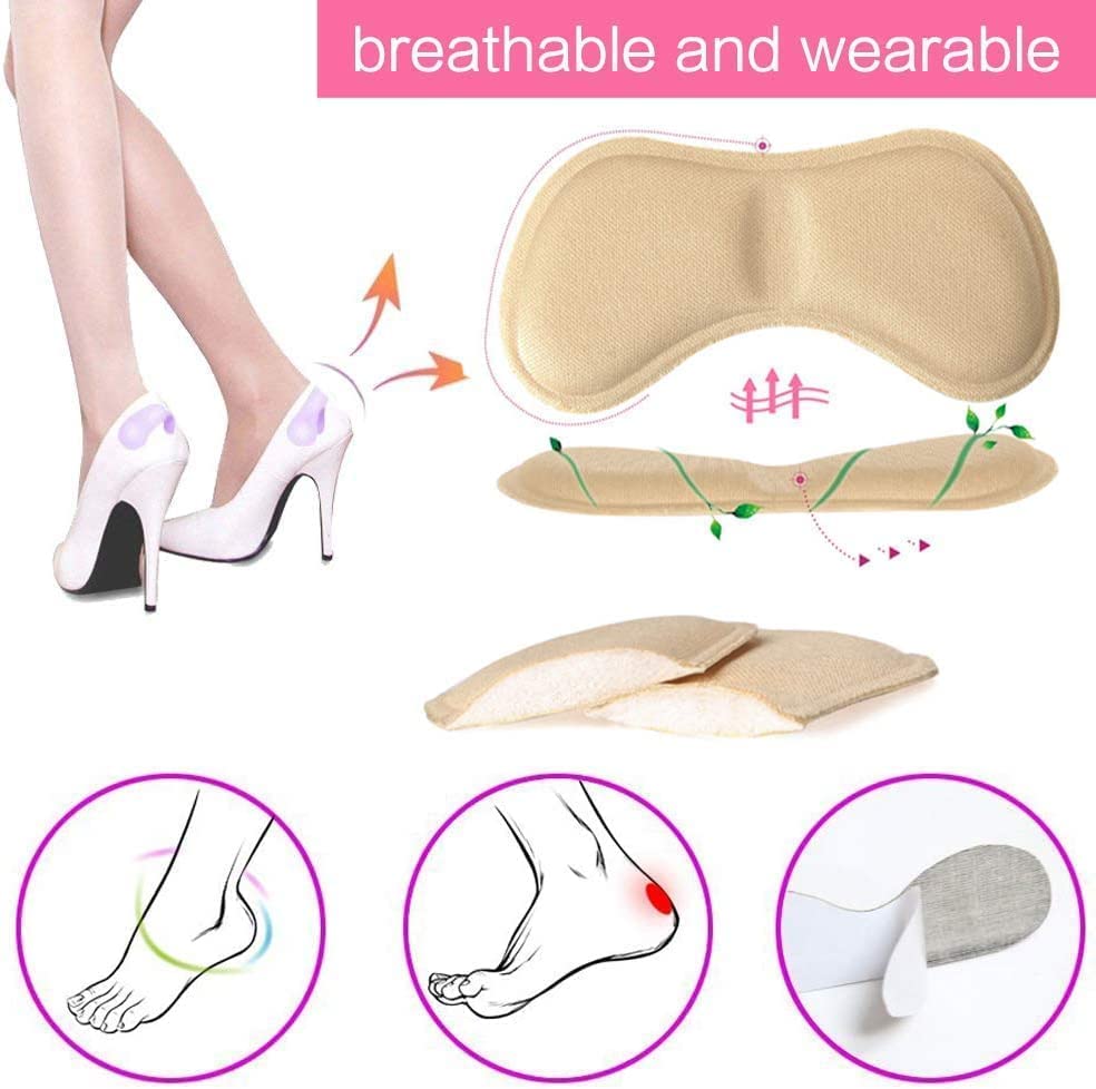 Image of Heel Pads Snugs for Shoe & Height Increase Insoles Shoe Insoles, Self-Adhesive Heel Grips Liner Cushion Inserts for Loose Shoes, Heel Pad for Heel Pain Men Women (Heel Liner)
