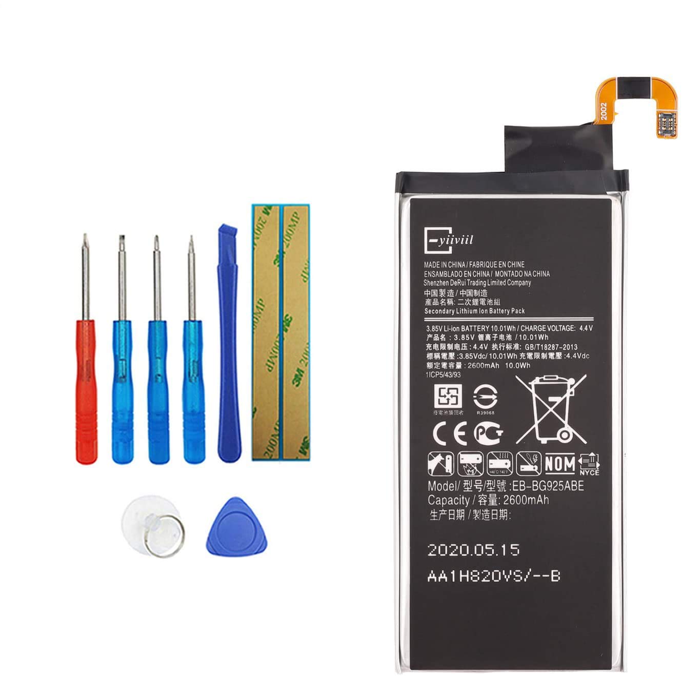 E-YIIVIIL EB-BG925ABE Battery Compatible with Samsung Galaxy S6 Edge SM-G925F with Toolkit