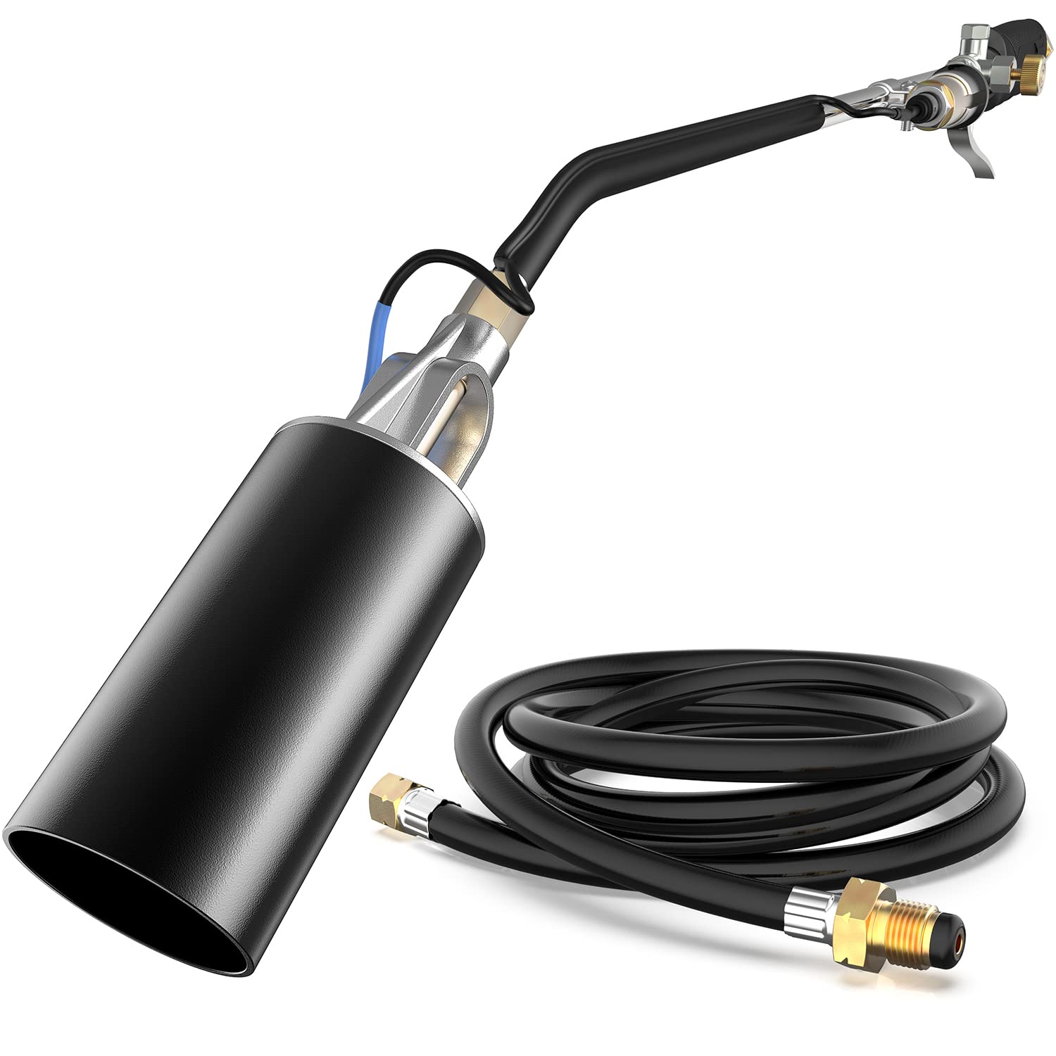 Weed Burner Propane Torch with Push Button Igniter, High Output 850,000 BTU, With 9.8 FT Hose, for Roof Asphalt, melting ice and snow, Road, Charcoal etc