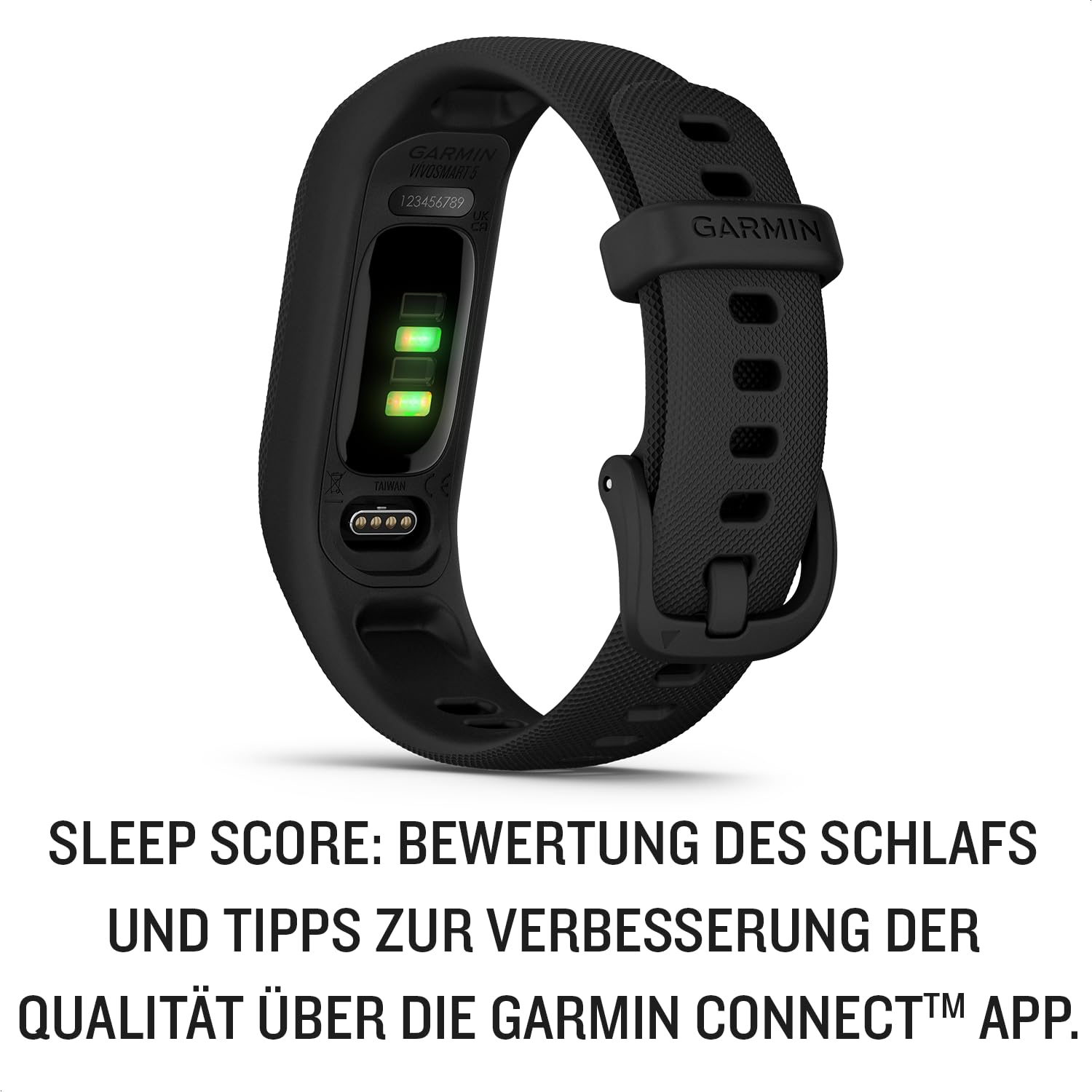 Garmin vívosmart 5 – Fitness-Tracker mit extragroßem OLED-Touchdisplay, Gesundheitsfunktion wie Schlafqualität und Herzfrequenzmessung. Bis zu 7 Tage Akkulaufzeit, wasserdicht und Notfallhilfe.