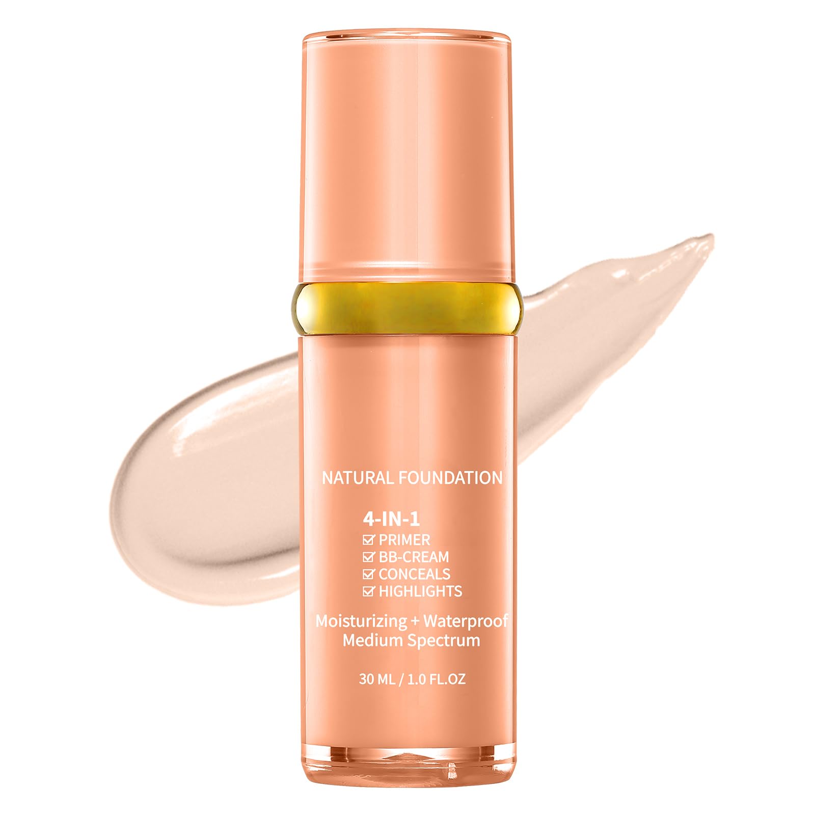 Foundation 4 in 1 - Medium Spectrum To Full Coverage Concealer Waterproof Longwearing Moisturizing Hydrating Makeup Foundation for