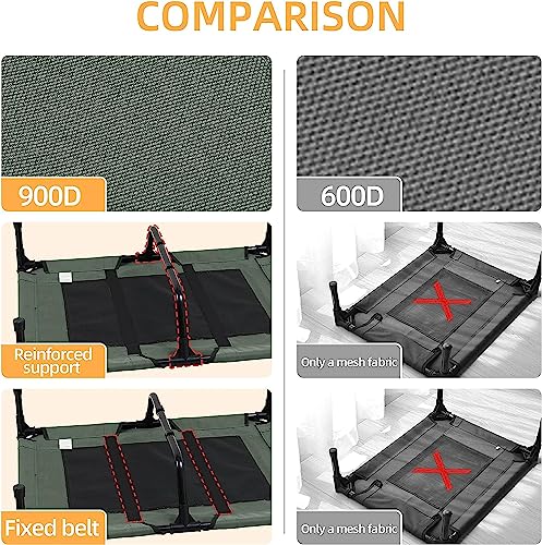 BingoPaw Hundeliege Outdoor Grosse Hunde: Erhöhtes Hundebett Haustierbett Sonnenliege für draussen Camping Garten XXL 130x90x18 cm