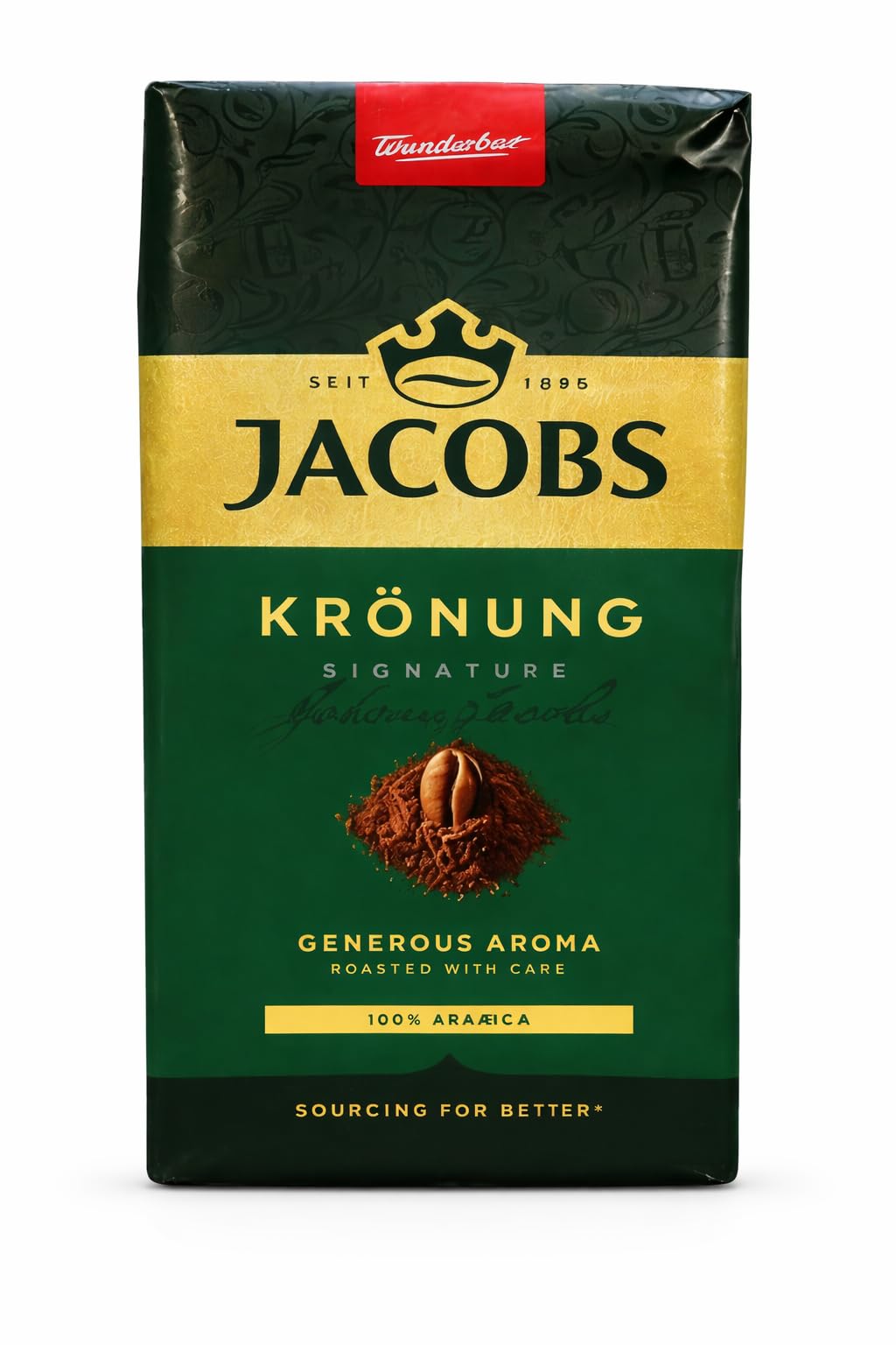 Jacobs Krönung oryginalna kawa filtrowana, mielona, koronkowa kawa 500 g, 10 sztuk w opakowaniu