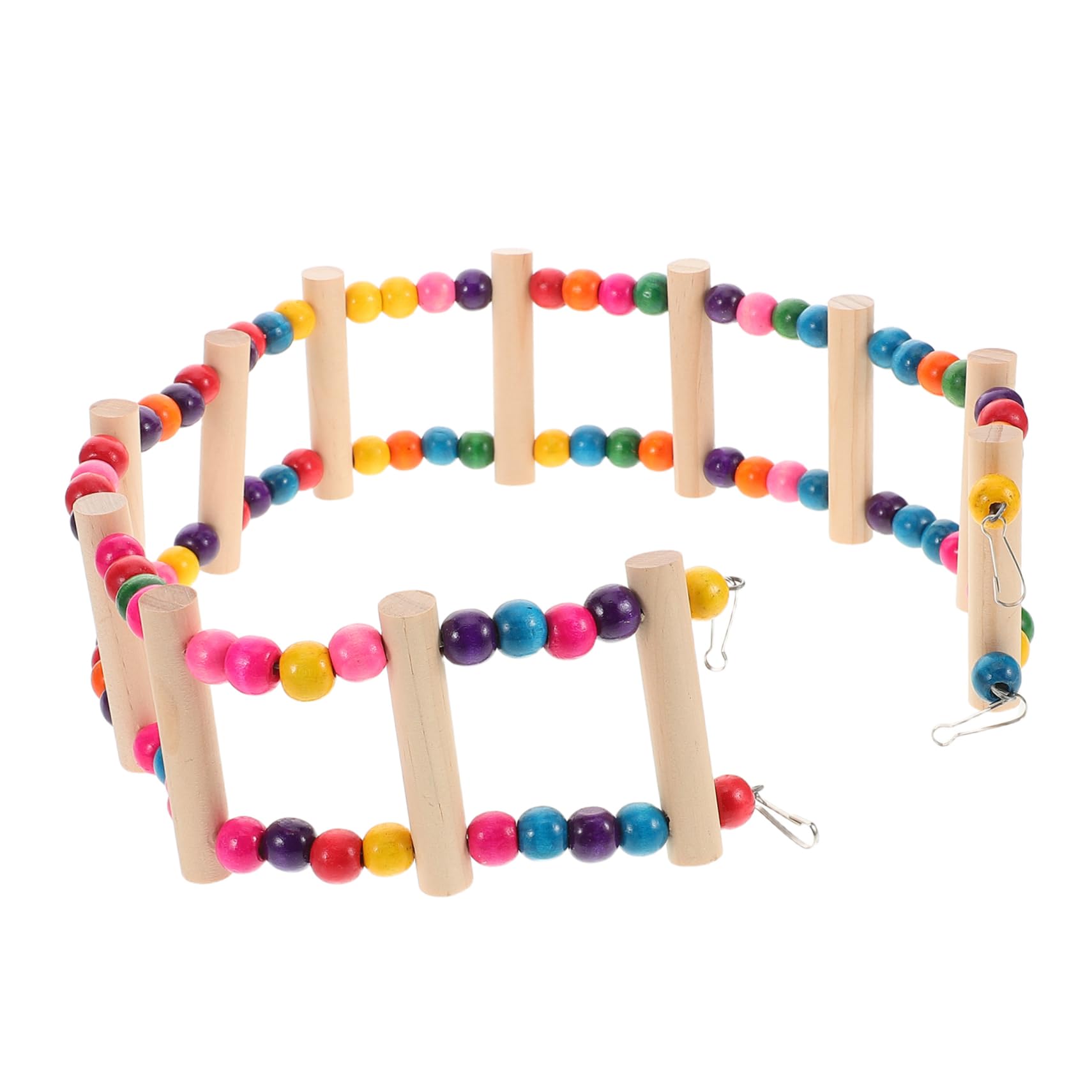 VICASKY Parrot Ladder Swing Durable Wooden Climbing Ladder for Pet Birds Chewing Climbing Activity for Parakeets Cockatiels Small Animals Easy Installation Promotes