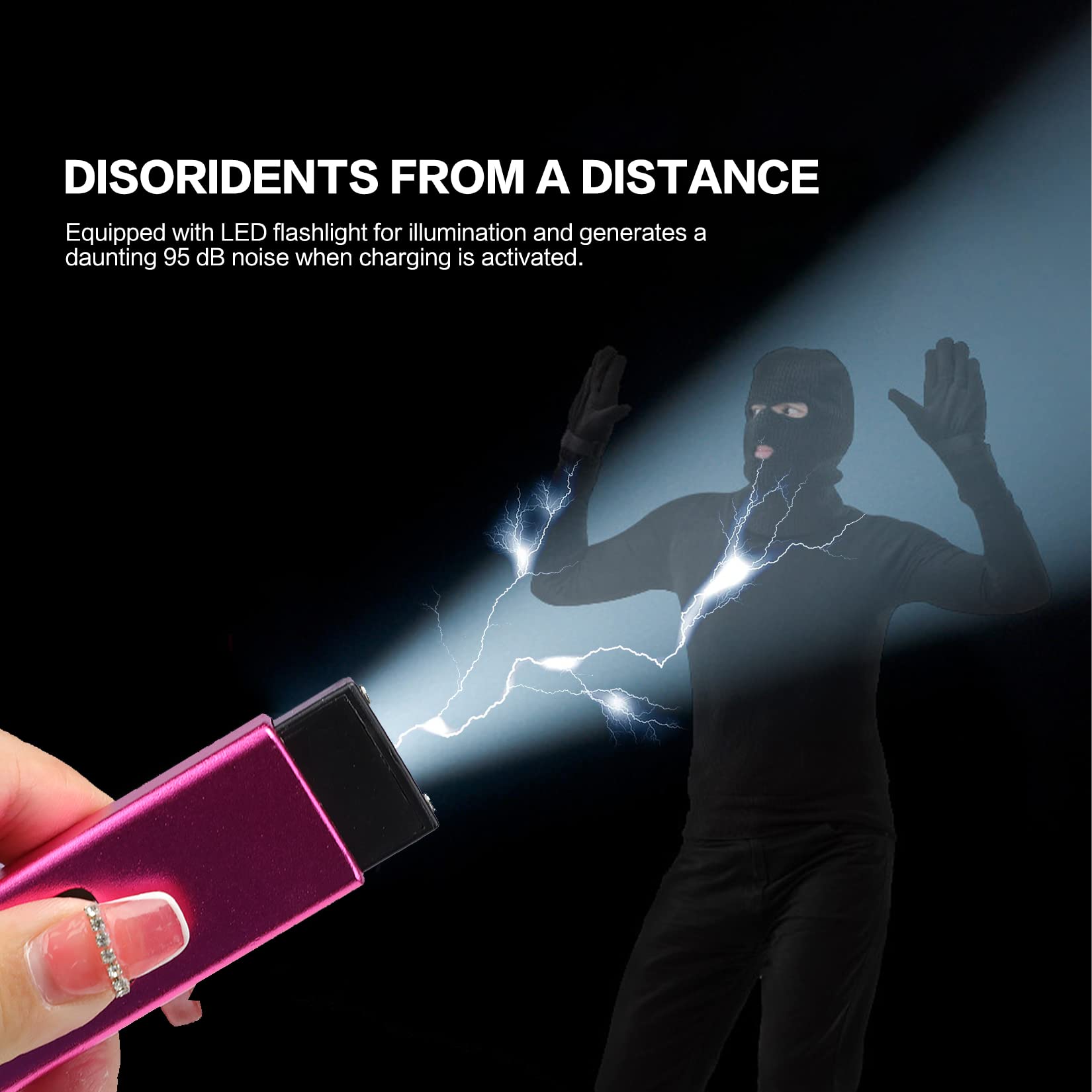 AIMHUNTER 10 Million Volt Micro Stun Gun Keychain Mini Stun Gun for