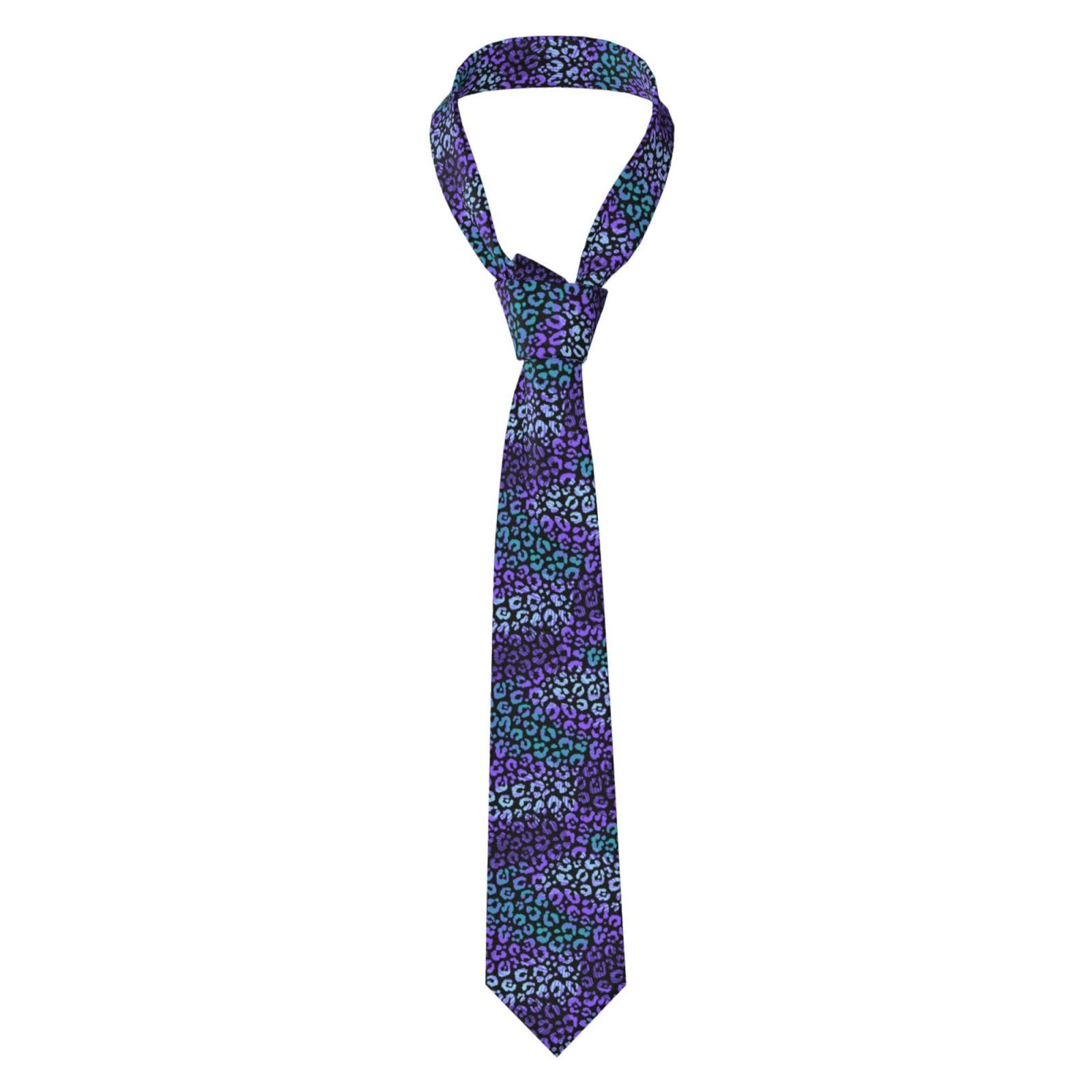 YOFIEN Colorful Leopard Exotic Animal Print, Neckties Mens Ties Polyester Novelty Skinny Tie