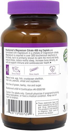 Vista 18 de Bluebonnet Nutrition Citrato de magnesio, 400 mg de magnesio, máxima absorción, apoya la salud inmunológica y la producción de energía*, sin soja