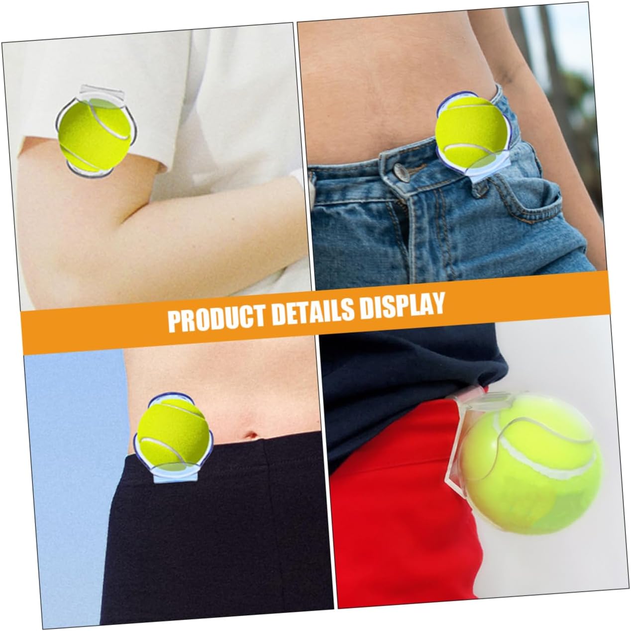 Sosoport 4 Pcs Transparent Tennis Clip Tennis Training Supplies Plastic Tennis Balls Holder Tennis Waist Clip