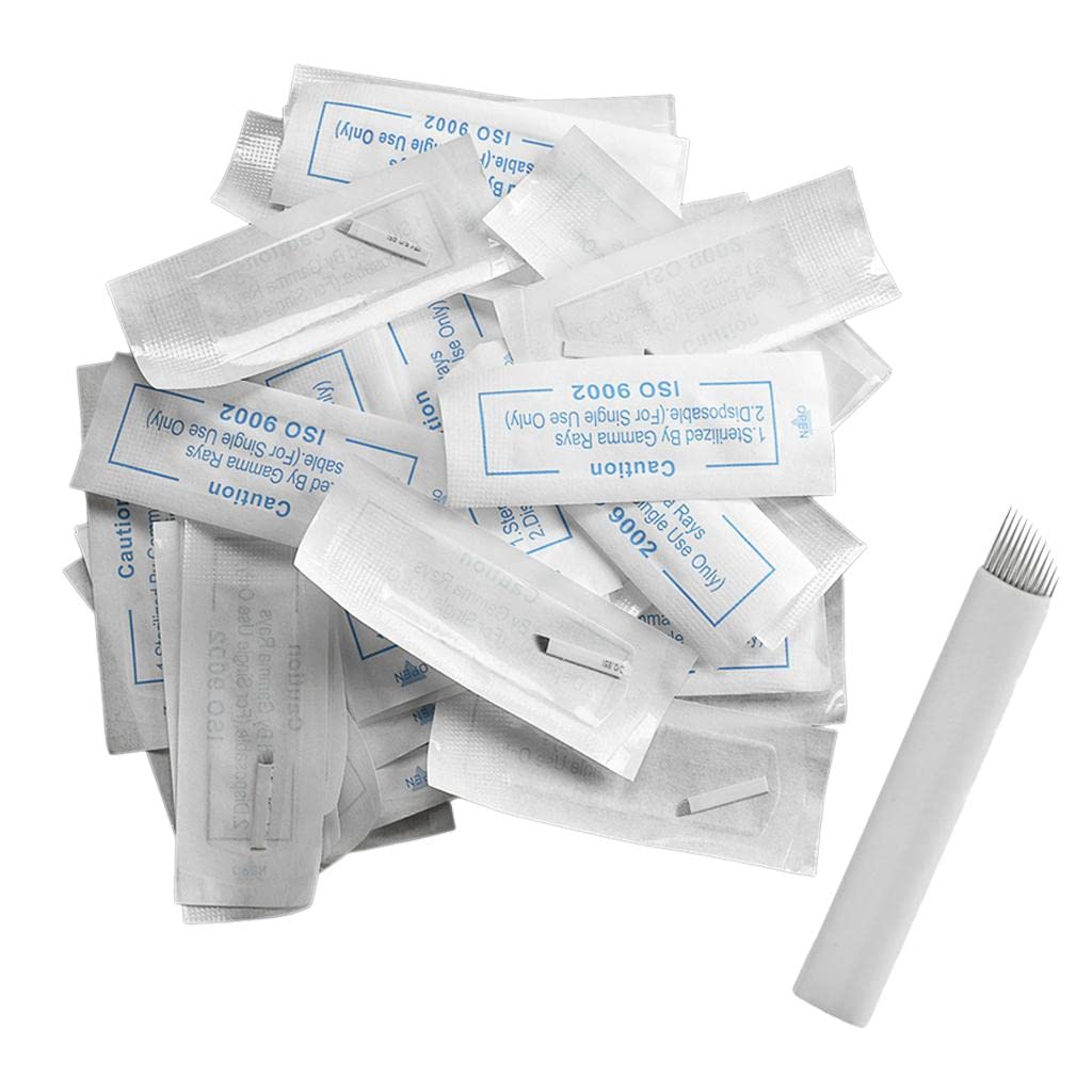 100X Stainless Steel Tattoo Eyebrow Acne Removal Beauty Needles 12Needles-picture-31