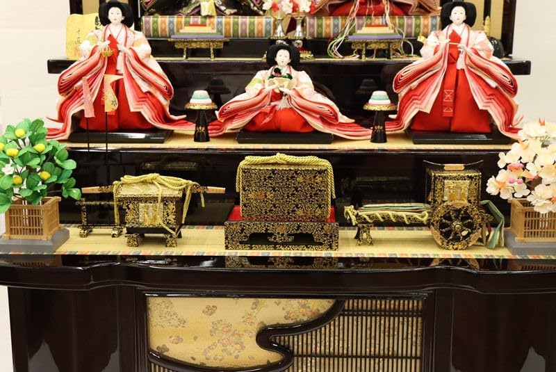 高級5月人形3段飾りの屏風 高級5月人形3段飾りの屏風