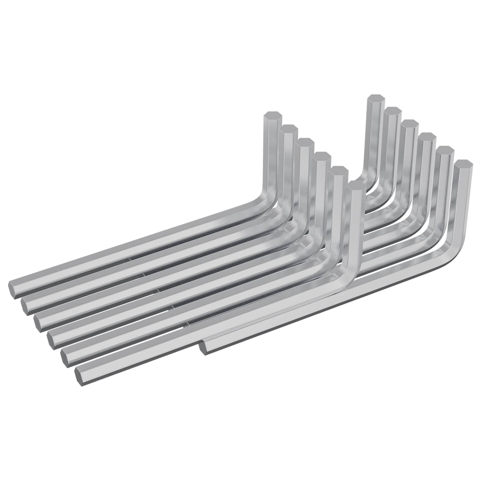 vidaXL Inbusschlüssel 2118 pcs Silber 22 x 66 mm Stahl, Robuster, Sechskant-Schlüssel, Metallwerkzeug, Handwerkzeug-Set, Mechaniker, L-förmig, Präzisionswerkzeug