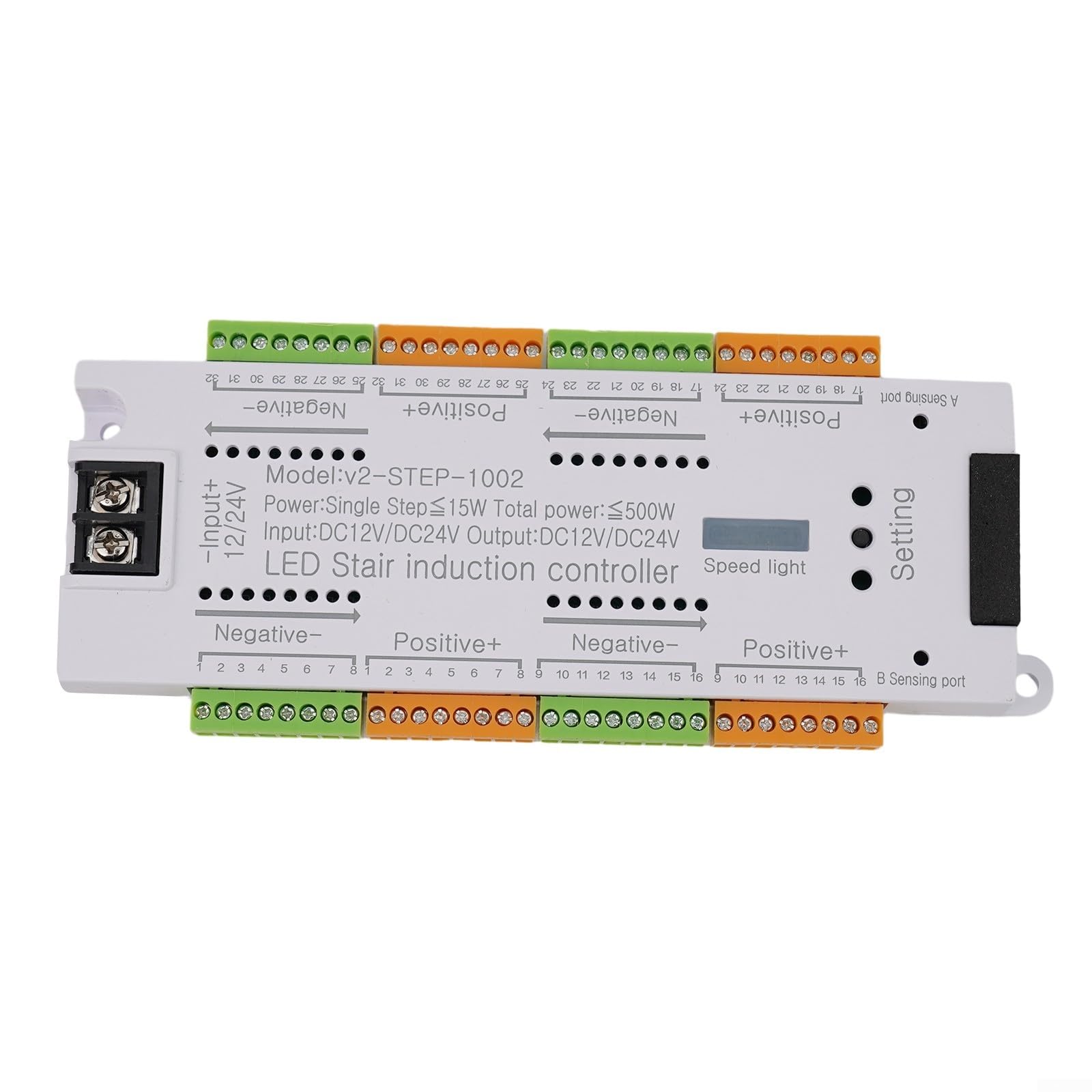 Treppenlicht-Controller-Set, intelligenter Bewegungssensor, LED-Treppenbeleuchtung, 32 Kanäle, Anti-Auslauf-System, anpassbare Einstellungen, weiß, kabelgebunden, elektrisch, 5 m
