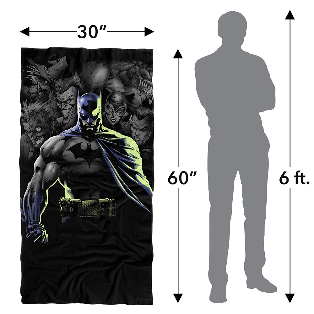 Toalla de playa con licencia oficial de Batman Villains Unleashed, 76 x 152 cm