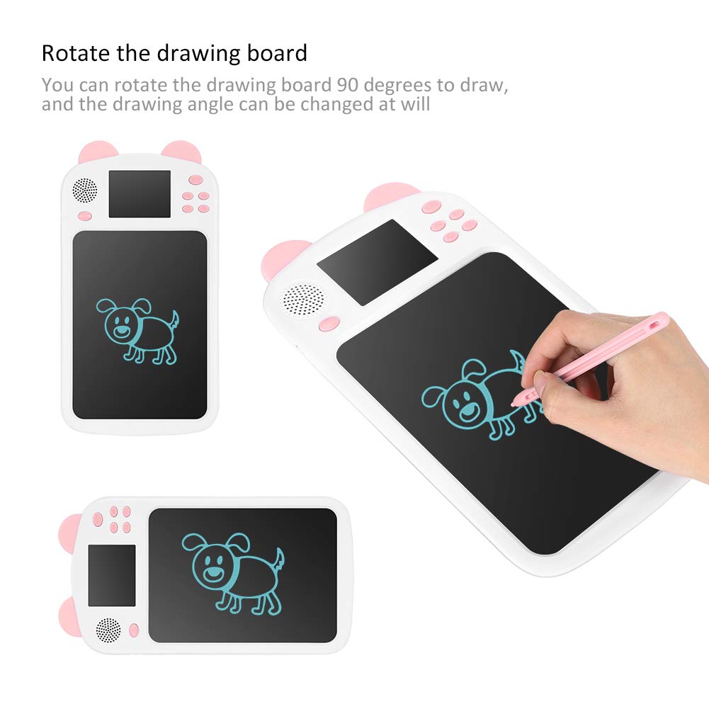 Pizarra LCD para Niños 8.5 Pulgadas Tableta de Dibujo Electrónica con Protección Ocular, Sensible a la Presión, Sin Luz Azul, Transmisión de Voz para Aprender Inglés (PINK)
