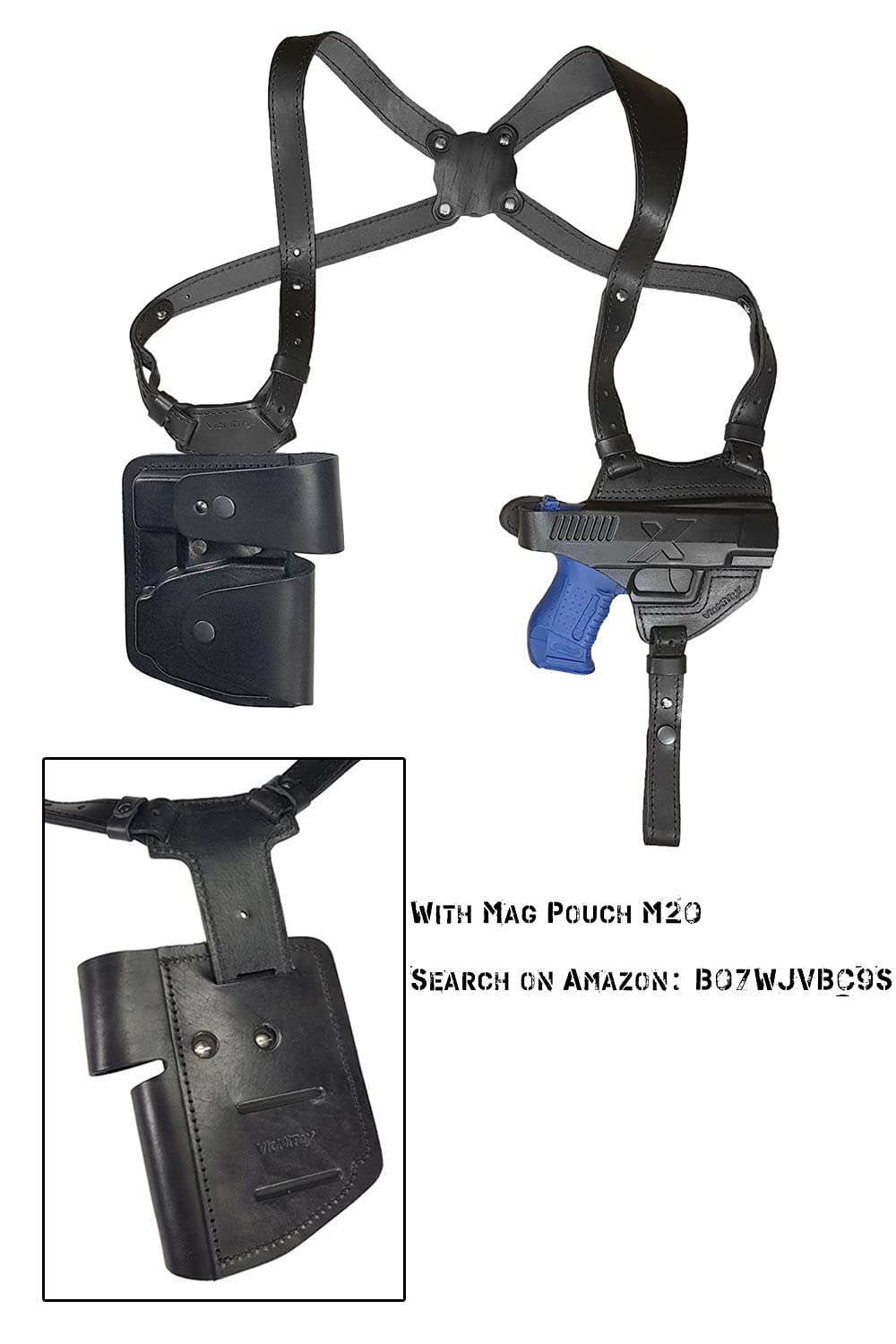 VlaMiTex S5 Fondina da Spalla in Pelle per Walther P99 / PPQ M2