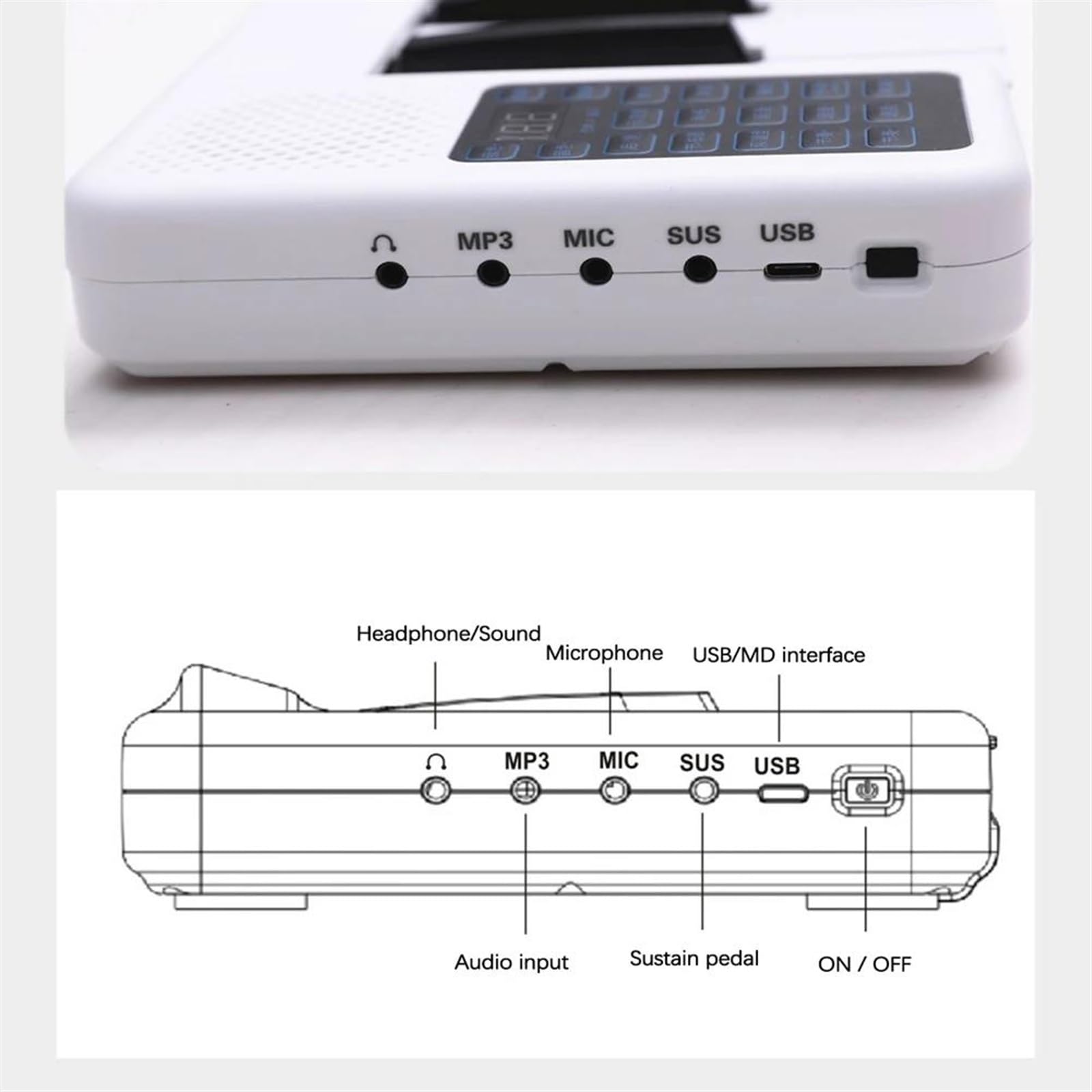 Teclado Electrónico Piano Piano Digital Portátil Plegable De 88 Teclas, Teclado Electrónico Multifuncional, Piano Para Estudiantes De Piano Con Bolsa(2 Black)