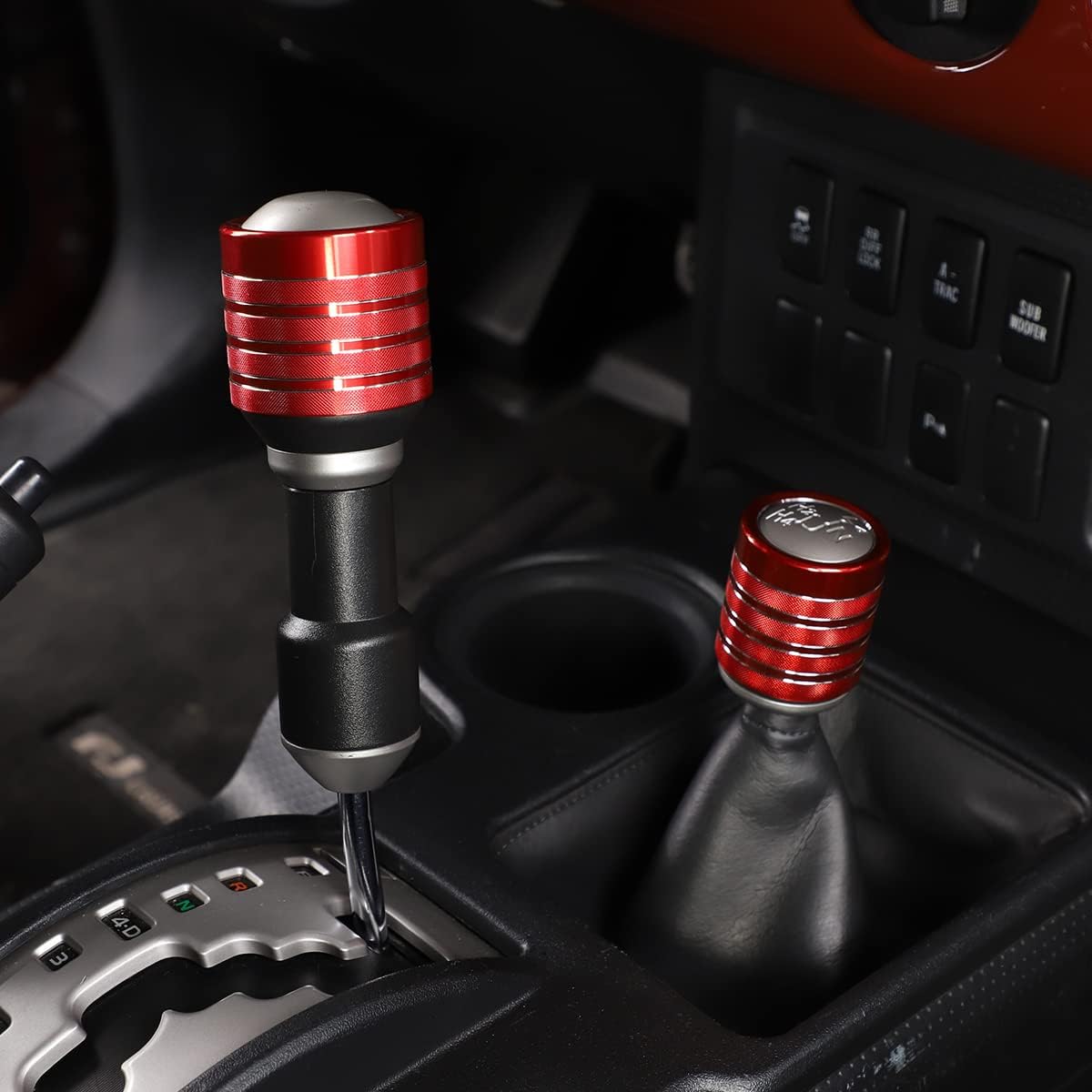 LLKUANG for Toyota FJ Cruiser 2007-2021 Central Gear Head Decorative Knob Cover Trim Aluminum Alloy Gear Shift Knob