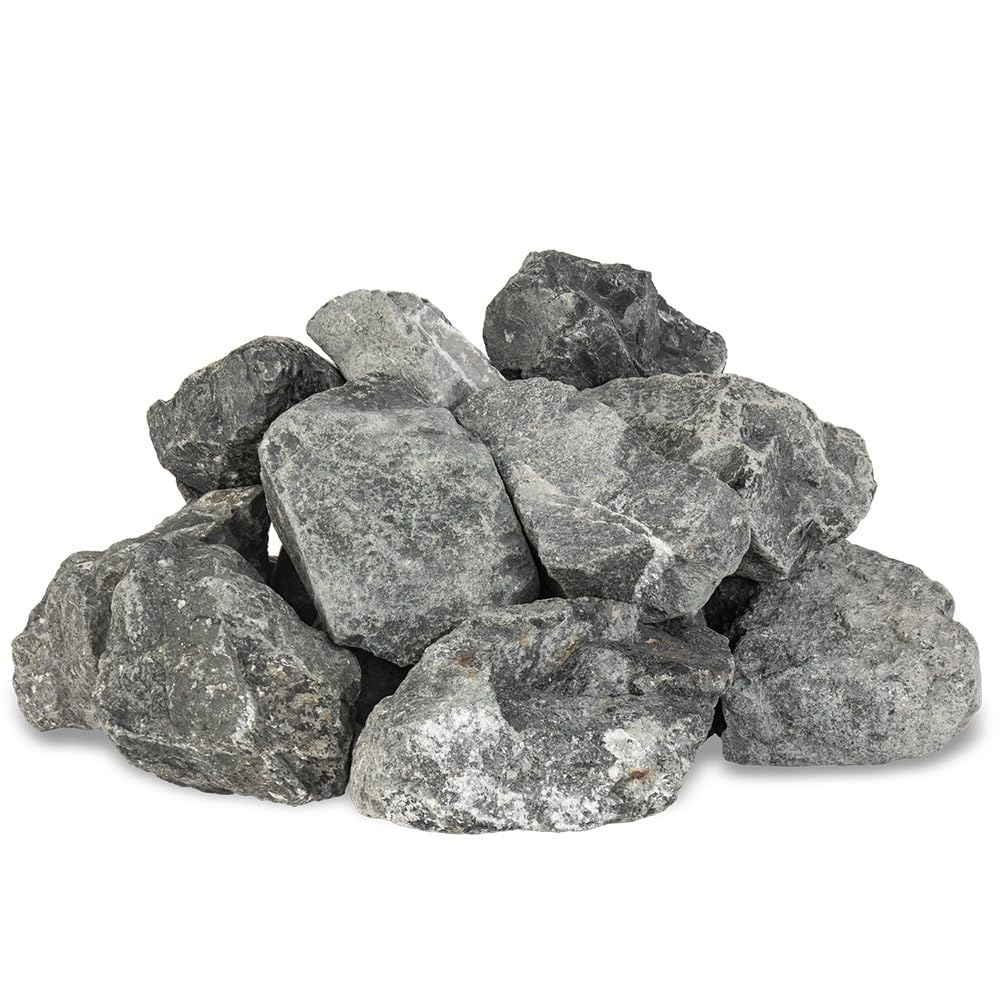 Diabas Saunasteine, 20 kg, 80-120 mm, vorgewaschene Aufgusssteine für Saunaofen, handverlesen, schadstofffreies Saunazubehör für alle Arten von Sauna