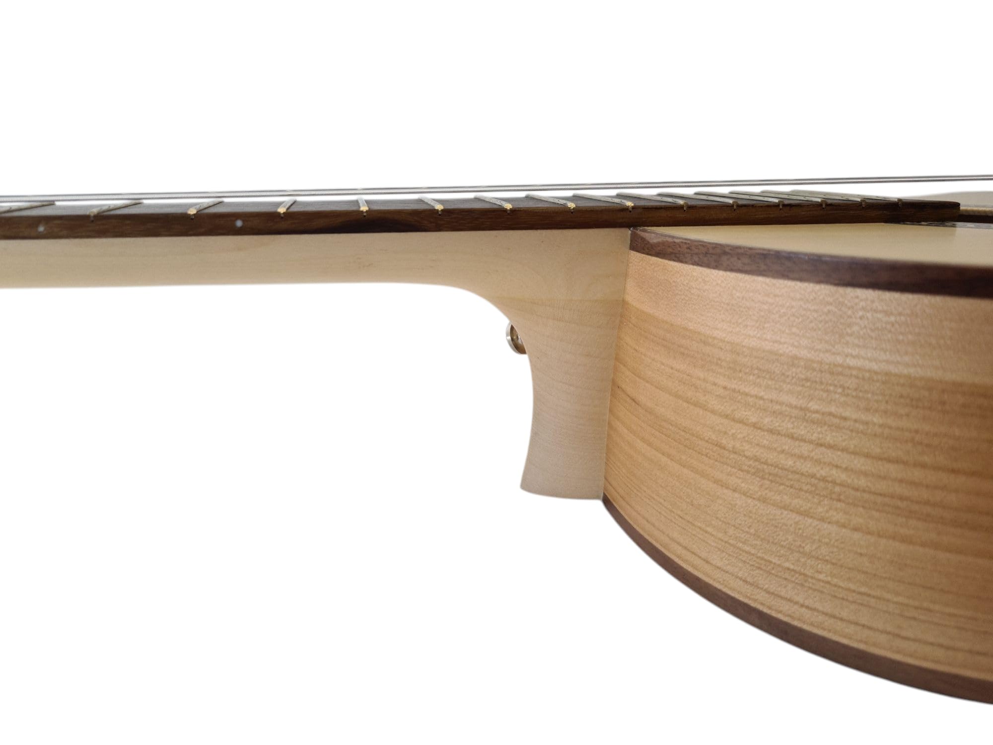 Konzertgitarre 3/4 WoidBua SS200 massiv Fichte Kirsche Preamp Tuner inkl. Gigbag – für Kinder 9–11 Jahre – Volksmusik Gitarre mit Fishman Presys – warmer Klang, seidenmatt lackiert