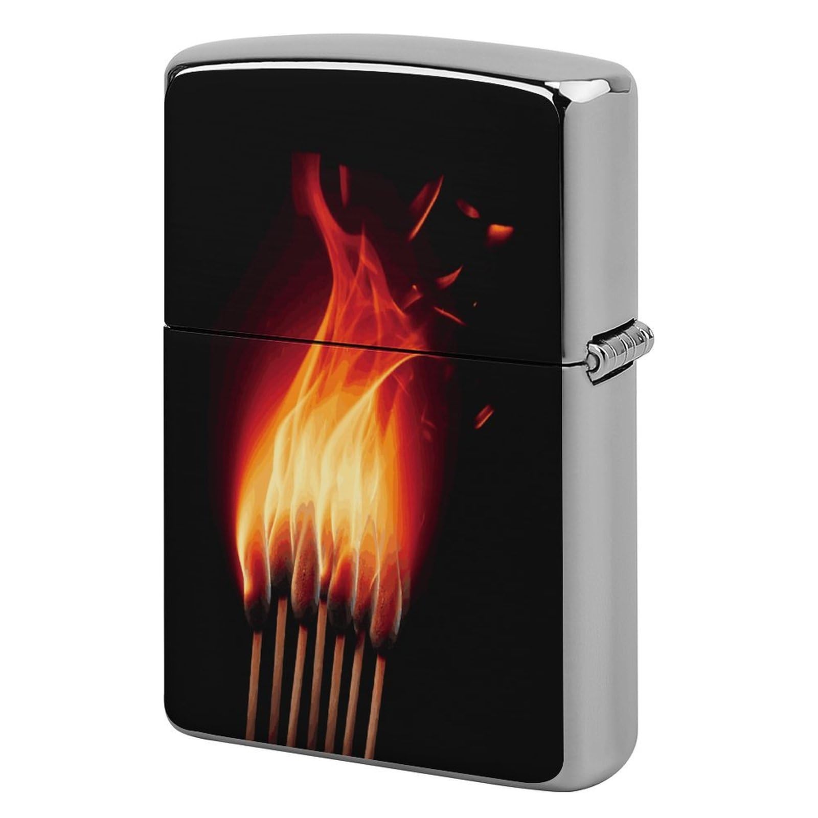 Fodpand Style Flames Matches Metal Lighter Case Cover Lighter Sleeve