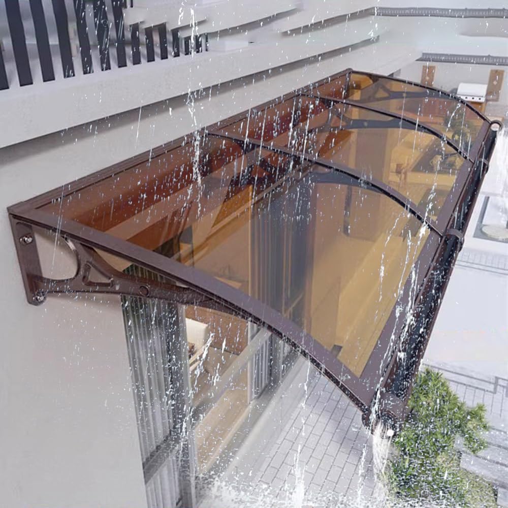 GJMSSMY Multicolor Entry Door Awning, Multiple Sizes, Patio Window Canopy, Brown (L80*W160cm / L32*W63in), Durable Weather-Resistant Cover for Outdoor Protection