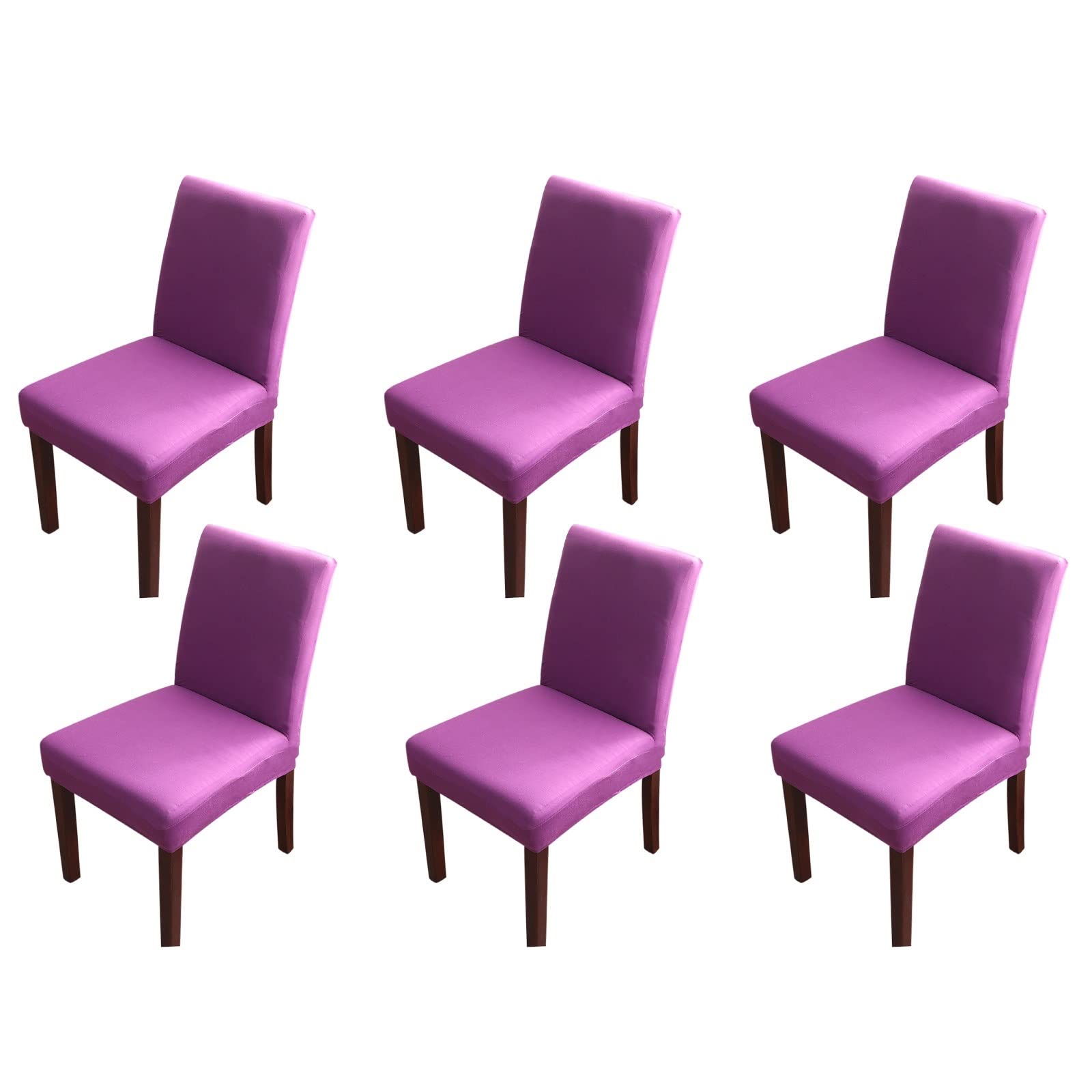 Housse de chaises violette KnSam en polyester extensible pour salle à manger par 6