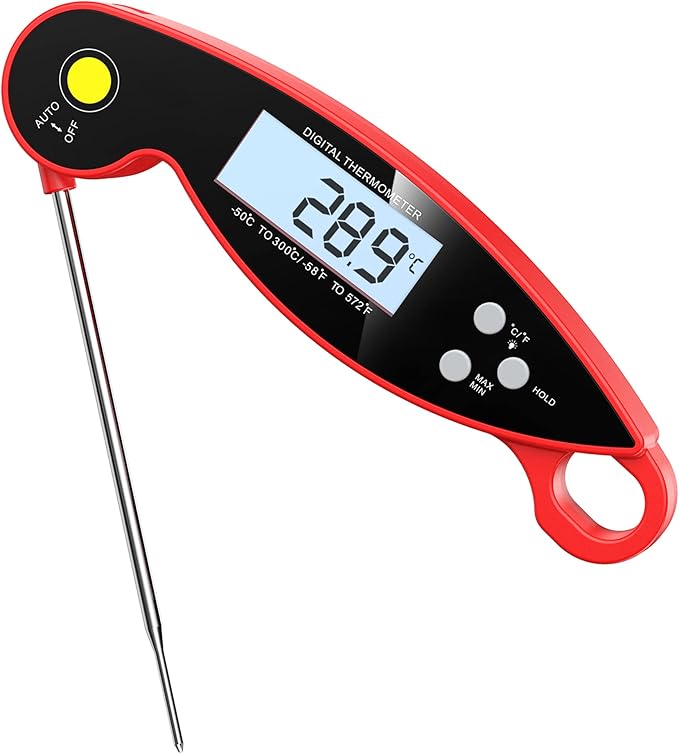 Review KITLUX Digital Meat Thermometer with 4.6” Folding Probe, 2-3S Instant Read Backlight and Magnet, IP67 Waterproof, for Deep Frying Baking Outdoor Cooking BBQ, Black & Red Review KITLUX Digital Meat Thermometer with 4.6” Folding Probe, 2-3S Instant Read Backlight and Magnet, IP67 Waterproof, for Deep Frying Baking Outdoor Cooking BBQ, Black & Red