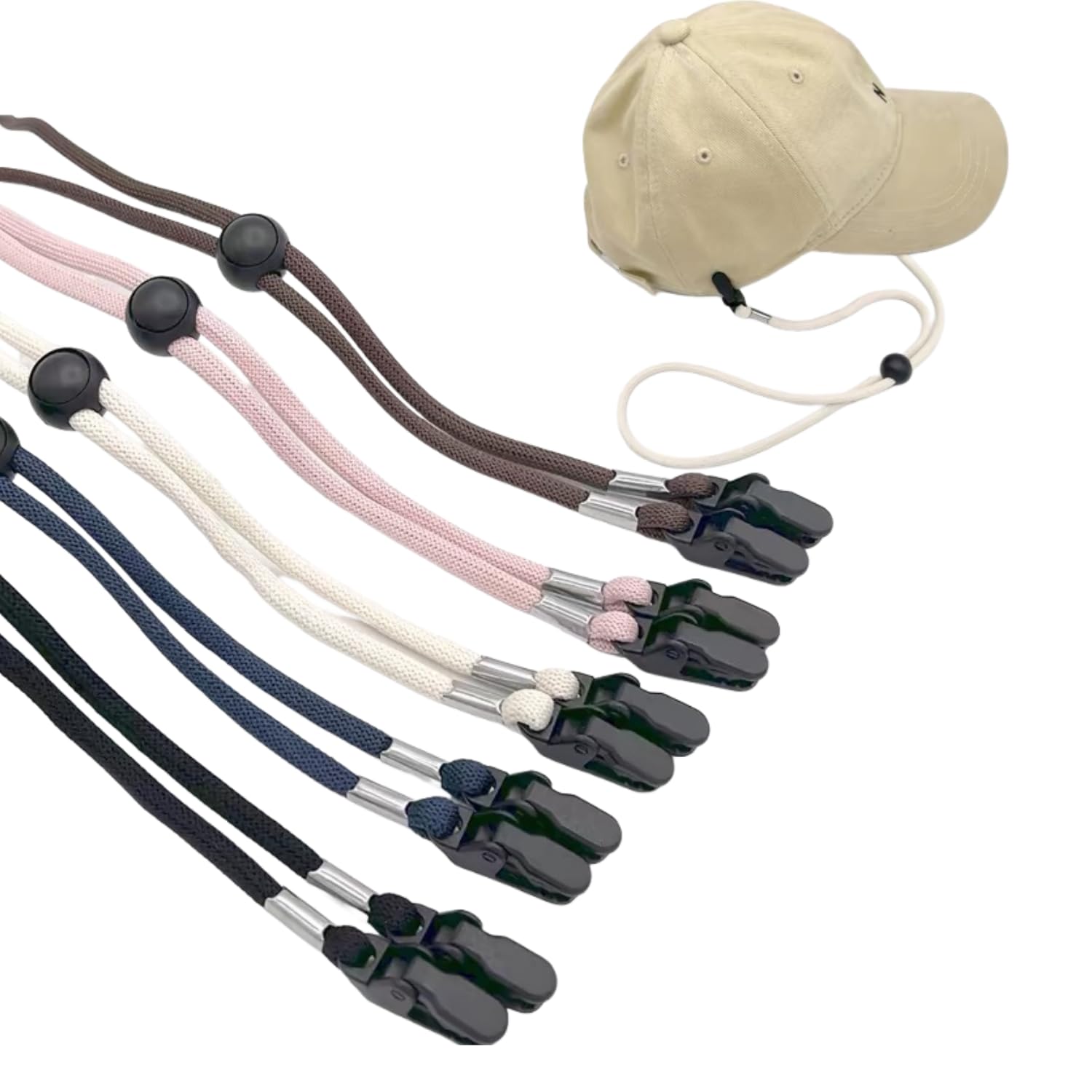 Alfven correa ajustable 5 Piezas cordón antiviento antipérdida para sombrero pescador sol