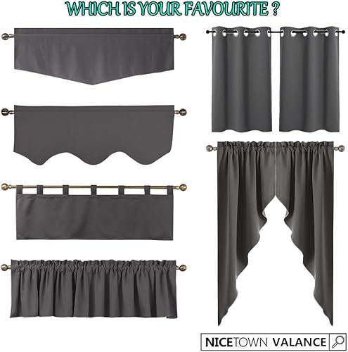 Miniatura 7 de NICETOWN - Cortinas opacas para ventana de guardería, paneles con ojales (color verde azulado  azul claro, 2 unidades, 52 pulgadas de ancho x 36