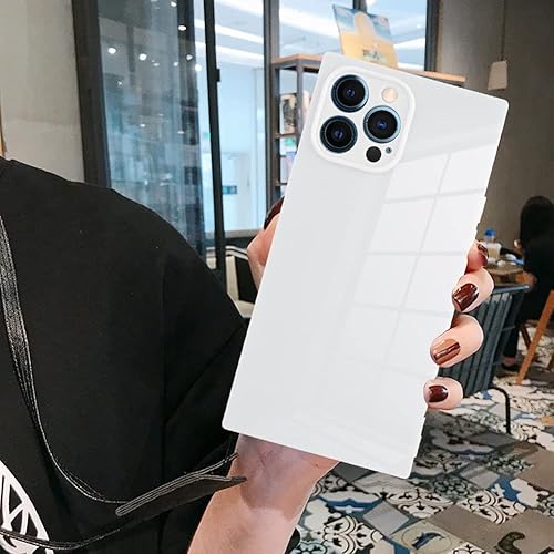 Miniatura 7 de LSL Funda compatible para iPhone 12 Pro, cuadrada, de TPU suave, color blanco, anticaídas, antiarañazos, absorción de golpes, funda protectora