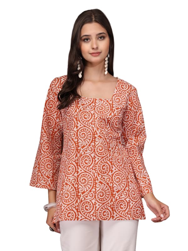 Daevish Tog Cotton Floral Printed Straight Casual Kurti for Women | Women Office Wear Kurta