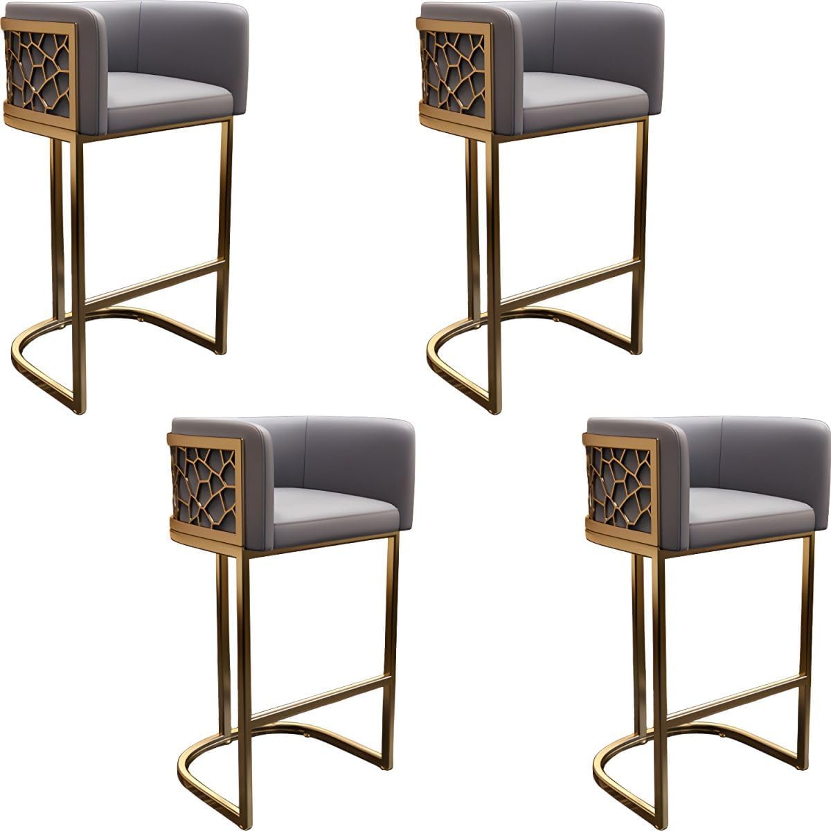 CraftThink Counter Stool, Modern Glam Gold Metal Faux
