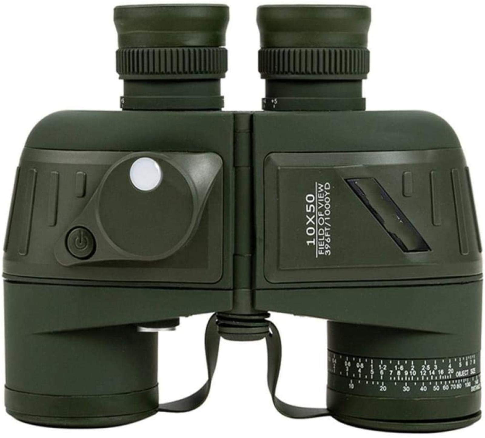 Telescopio portátil Binoculares Alta Potencia Binoculares 10X50 Telescopio Impermeable con telémetro Brújula Lente Prisma Bak4 Observación Aves para Adultos A para Interior/Exterior