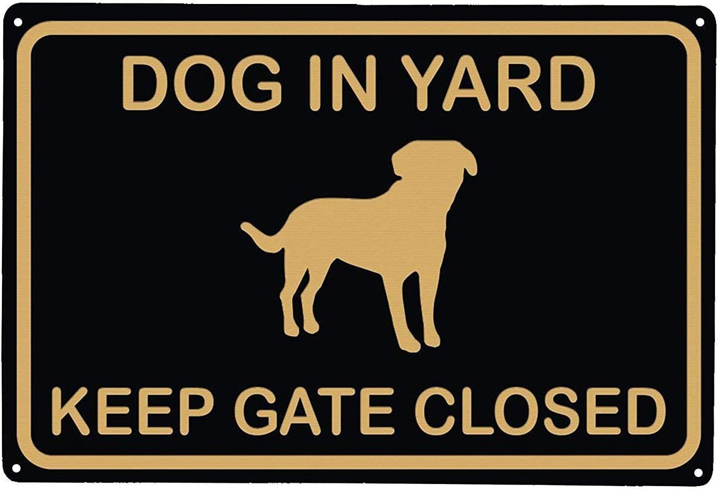 rayprint Dog Metal Tin Sign Dog in Yard Keep Gate Closed Retro Poster for Outdoor Indoor Wall Farmhouse Backyard Mesh Fence Door Wall Decor 8x12 Inch