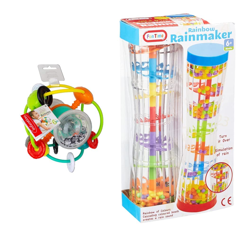 INFANTINO930-216268-00 Magic Activity Ball & Funtime 55914 Rainbow Rainmaker Toy,for 6 Months to 3 Years, 23cm