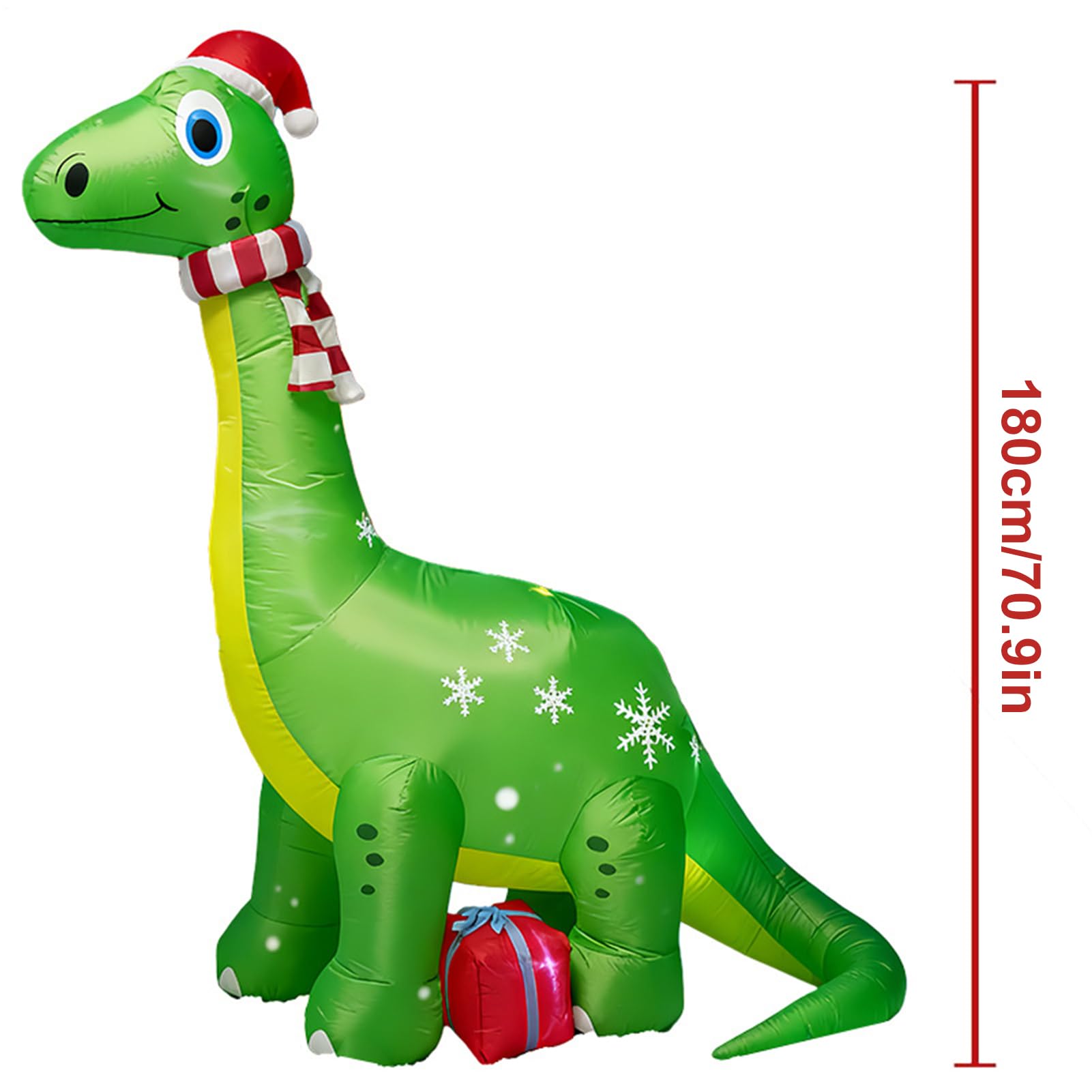 Ogromne Ozdoby Świąteczne 1.8 m Dinozaur z LED Światłami | Nadmuchiwane Ozdoby Świąteczne Dinozaur Na Zewnątrz Do Ogrodu Podwórka Trawnika Tarasu Ganku Drzwi Wejściowych Wnętrza