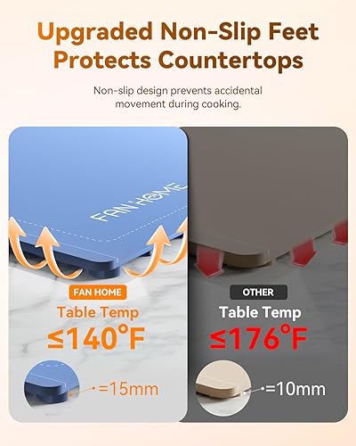 Miniatura 7 de Tapete de calentamiento para alimentos, paquete de 2 bandejas de calentamiento eléctricas para fiestas, buffet, 7 ajustes de temperatura y