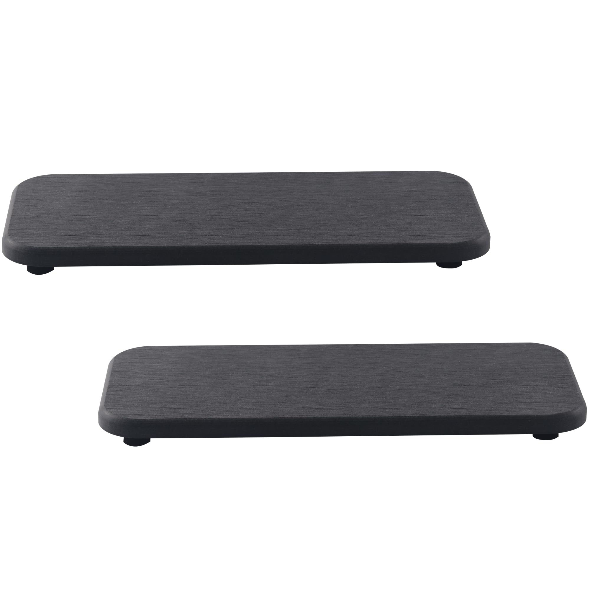 NiuYichee 2 Pcs Water Absorbing Stone Trays, Kitchen/Bathroom Sink Soap Dish, Diatomite Tray Used for Hand Soap & Cosmetic Bottles in The Modern Home, 4" W x 9" L, Dark Gray