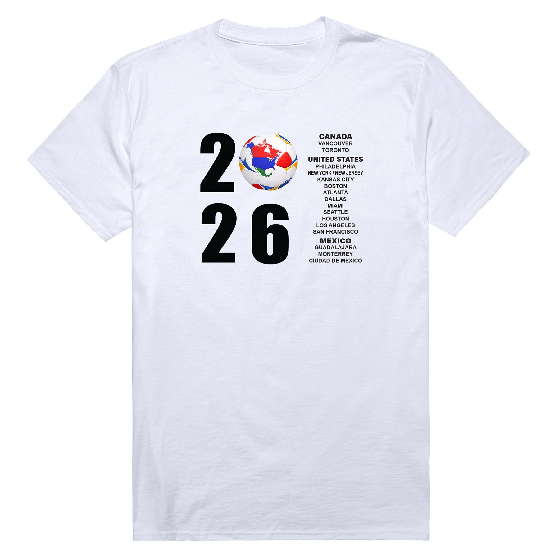 Soccer Tees, White, L