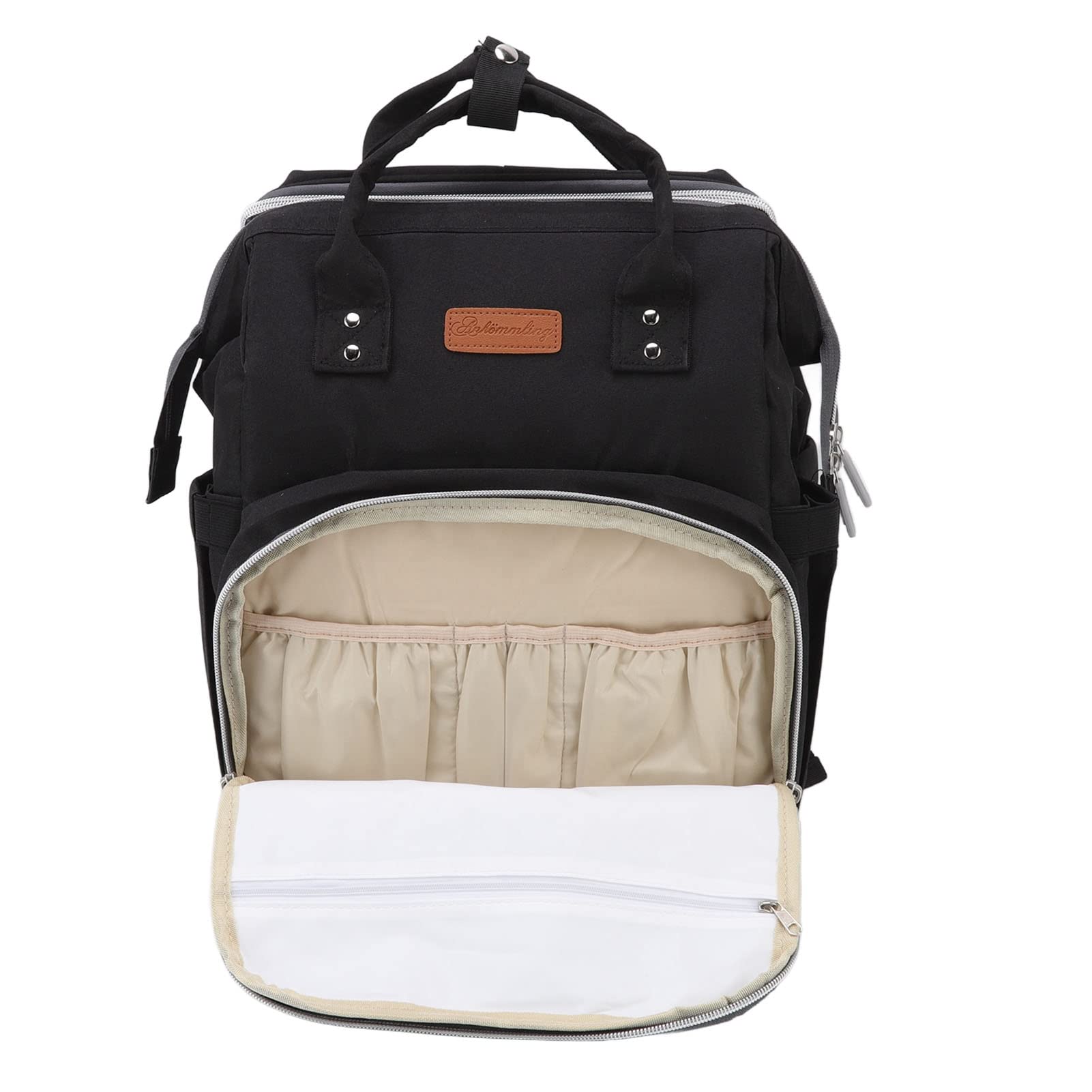 bamc Portable Crib Diaper Bag, Multiple Compartment Design Foldable Crib Bag Odorless Portable for Outdoor Activities for Home for Travel Black-picture-20