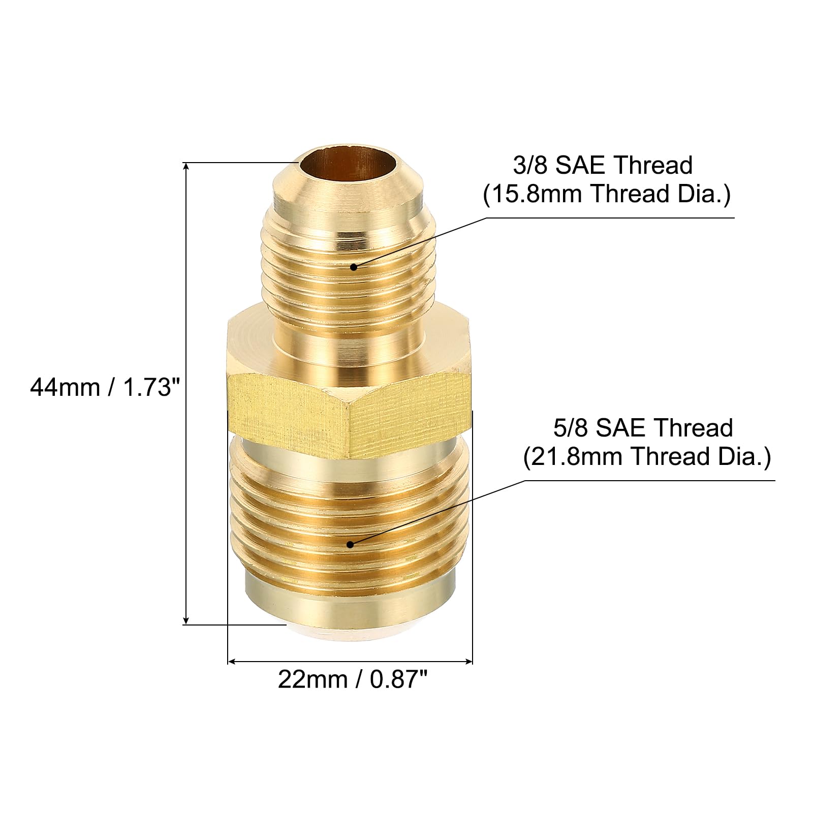 Sourcingmap, tubo di compressione, raccordo G1/2, filettatura femmina x 8 mm, tubo OD dritto accoppiamento adattatore in ottone