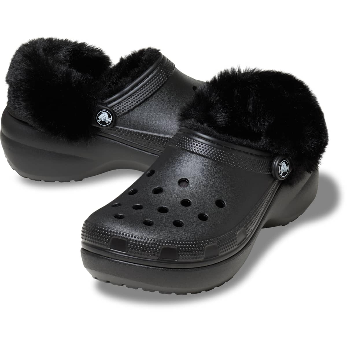 Crocs Classic Platform Fuzz Lined Clog, Adult Female, 33-34 EU, Black – Ansicht 2