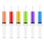 50 PACK 1.5 oz Halloween Jelly Syringes Shot, Medium Containers with Lids, Perfect for Plastic Shot Glasses or Jelly Cups, Great for Halloween Thanksgiving Christmas Party