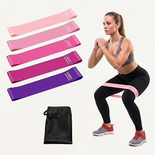 5 Pack Resistance Bands Set for Working Out, TPE Exercise Bands for Women and Men, 5 Levels Elastic Fitness Loop Bands