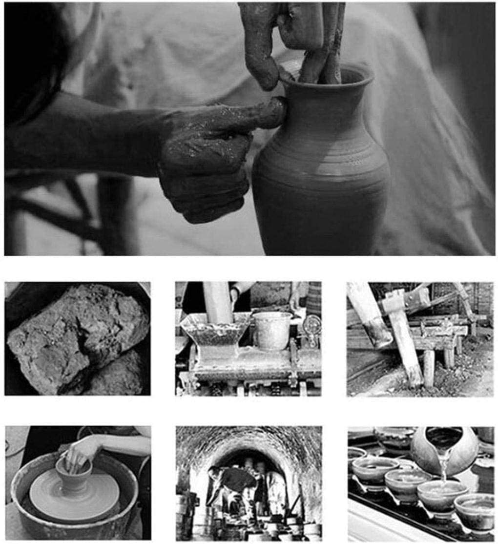 Vasen Vase aus Keramik, handgefertigt, mit drehbarer Basis, Lotus-Muster, Schlafzimmer, Teestube, Zubehör Deko