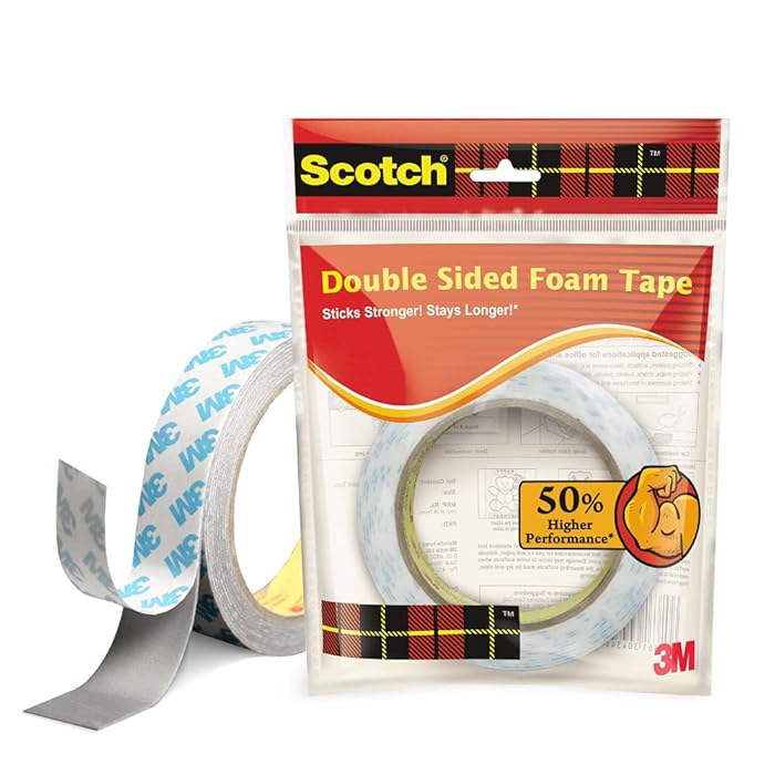 Buy 3m Scotch Double Sided Foam Tape For Mounting Of Extension Cords Decorative And Electronic Items On Multiple Surfaces Walls Tiles Wooden Surfaces Car Dashboard Online At Desertcart Bangladesh